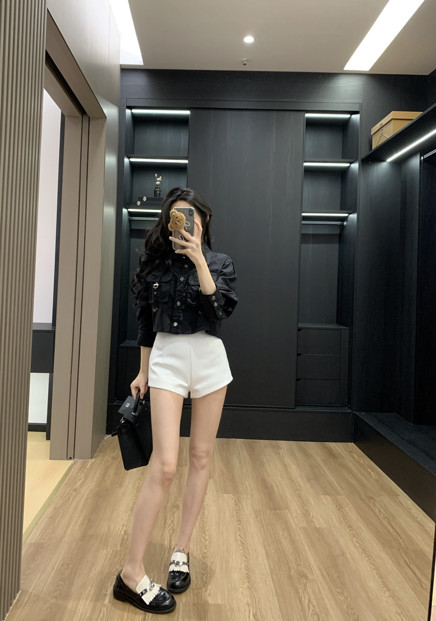 [TOP] PRADA Workwear-Style Short Shirt - Black