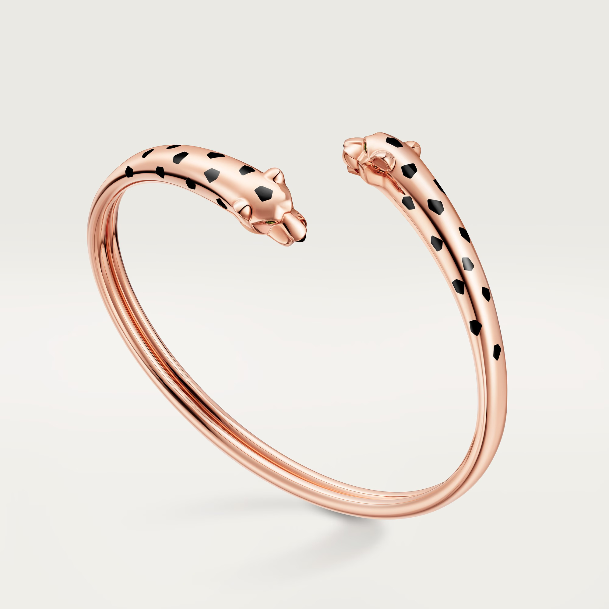 Carty Panther Motif Bracelet, Rose Gold, Double Panther Head，Small