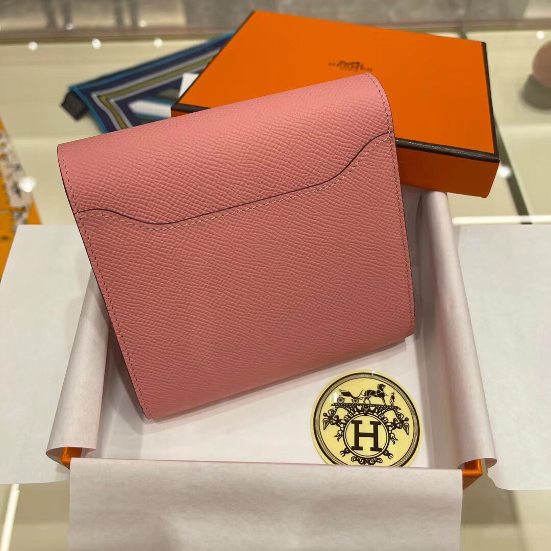 [TOP] HERMES Constance Short Wallet Epsom Size: 13×12cm - Pink - 711 Luxury