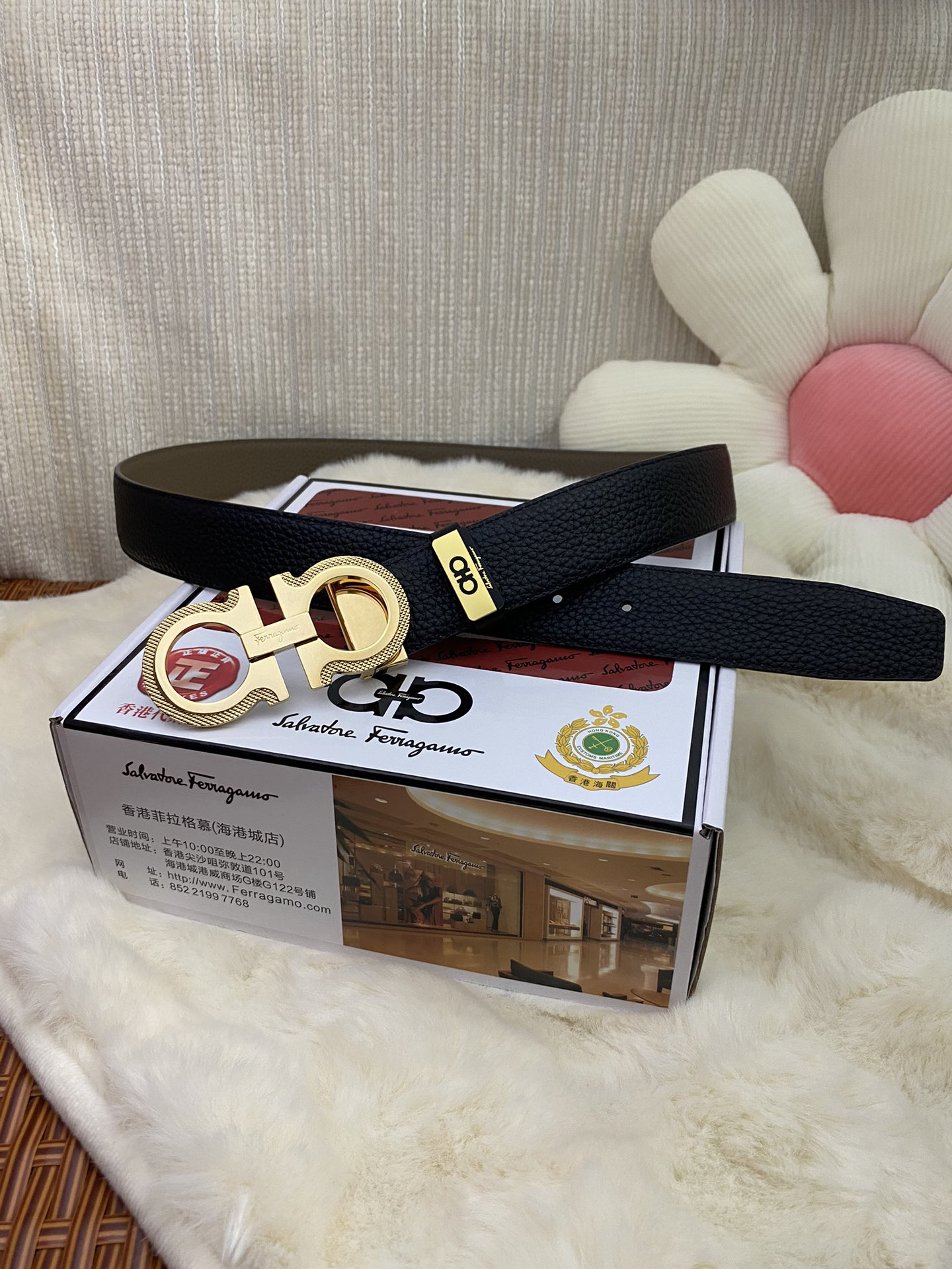 [TOP] Ferragamo Men's Belt 3.5cm - Black - 711 Luxury
