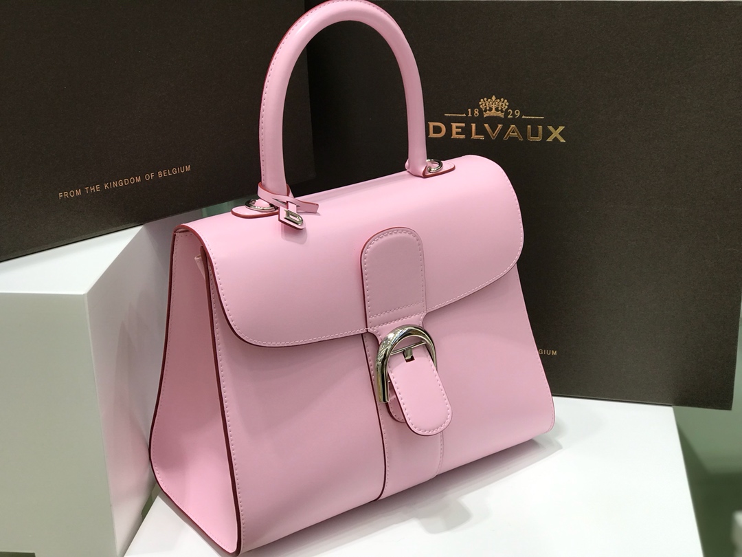 [TOP] Delvaux Brillant Bag Box Leather 28cm - Pink - 711 Luxury