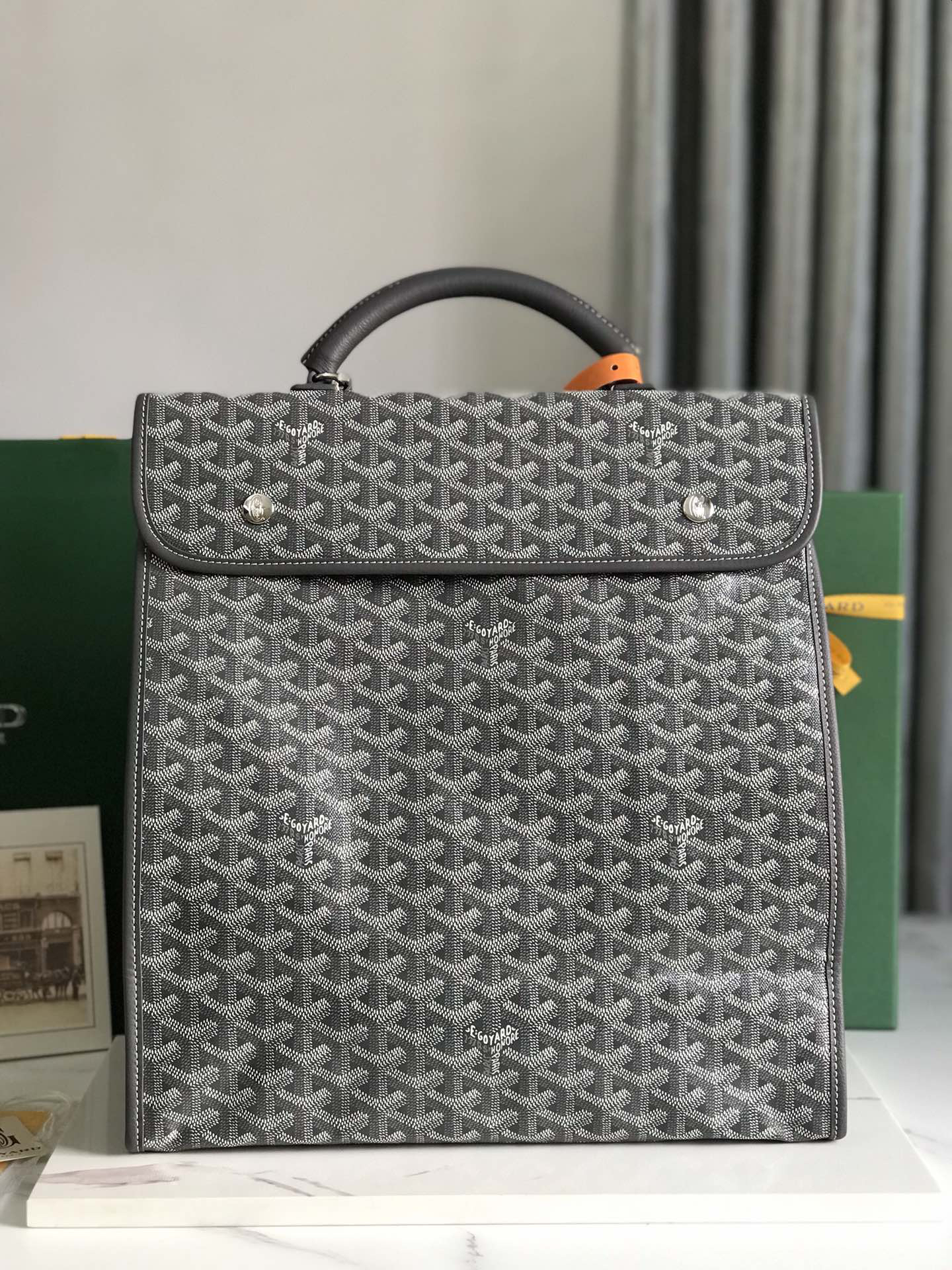 [TOP] Goyard Saint Léger Backpack 37x15x34cm - Gray - 711 Luxury