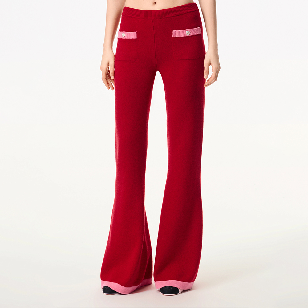 Chanel Top-quality Version Trousers Cashmere Red Pink #334185