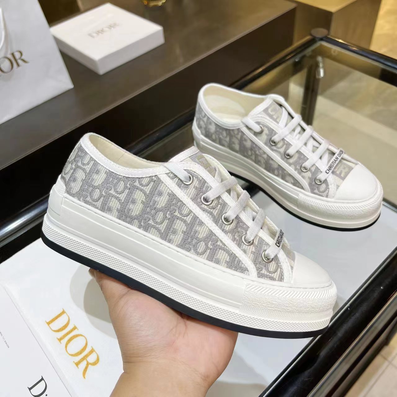 [TOP] Christian Dior Casual Shoes - White and Gray - 711 Luxury