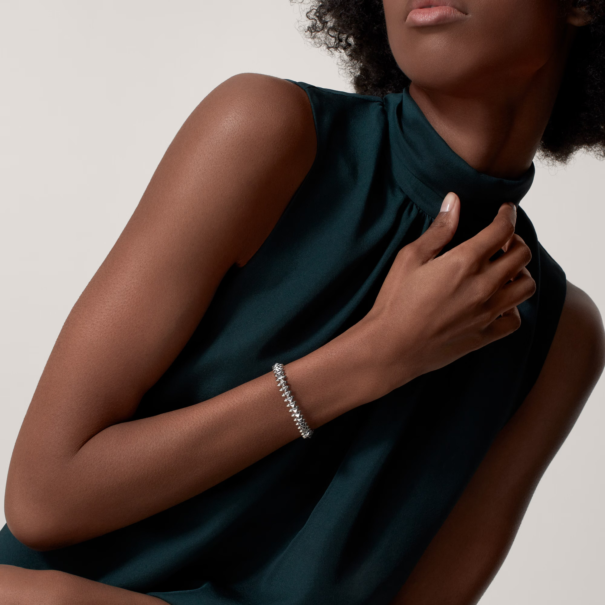 Carty Bullet Bracelet, White Gold, Medium Model