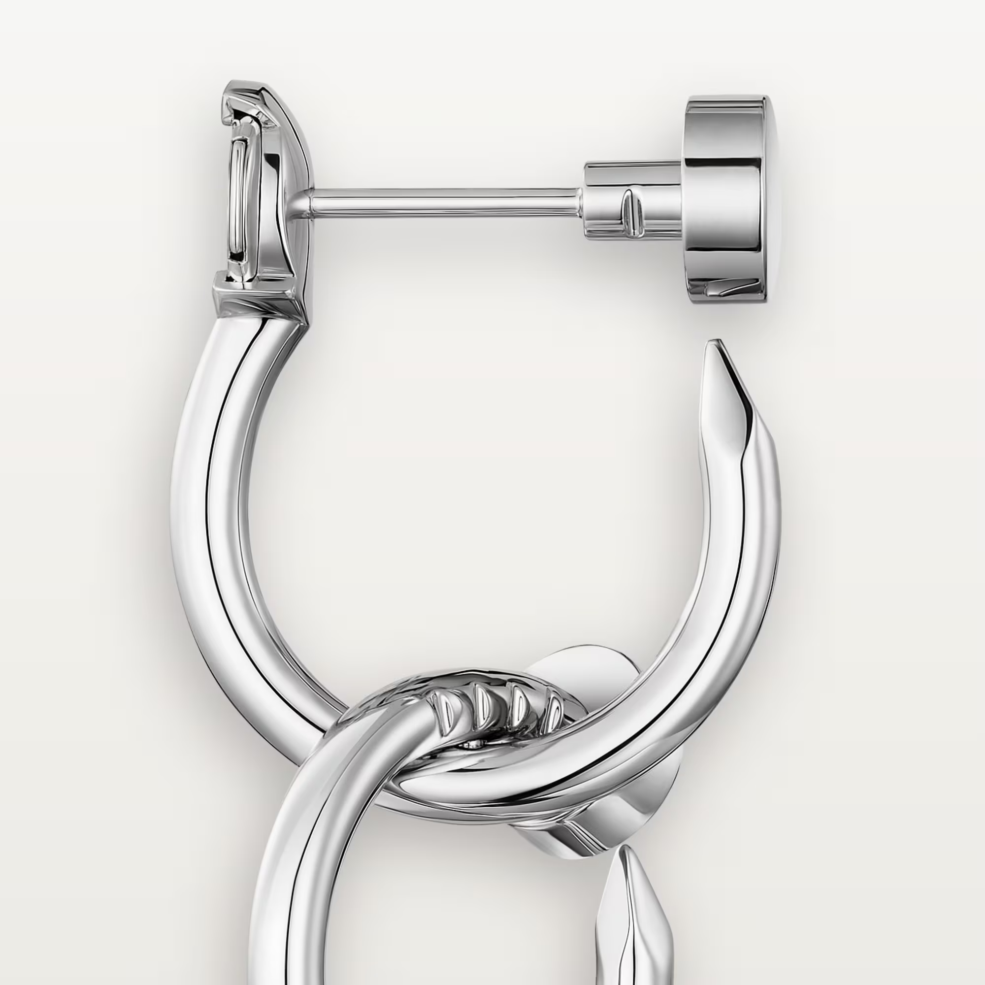 Carty Nails Infinity Wrap Earrings，Whie Gold, Double