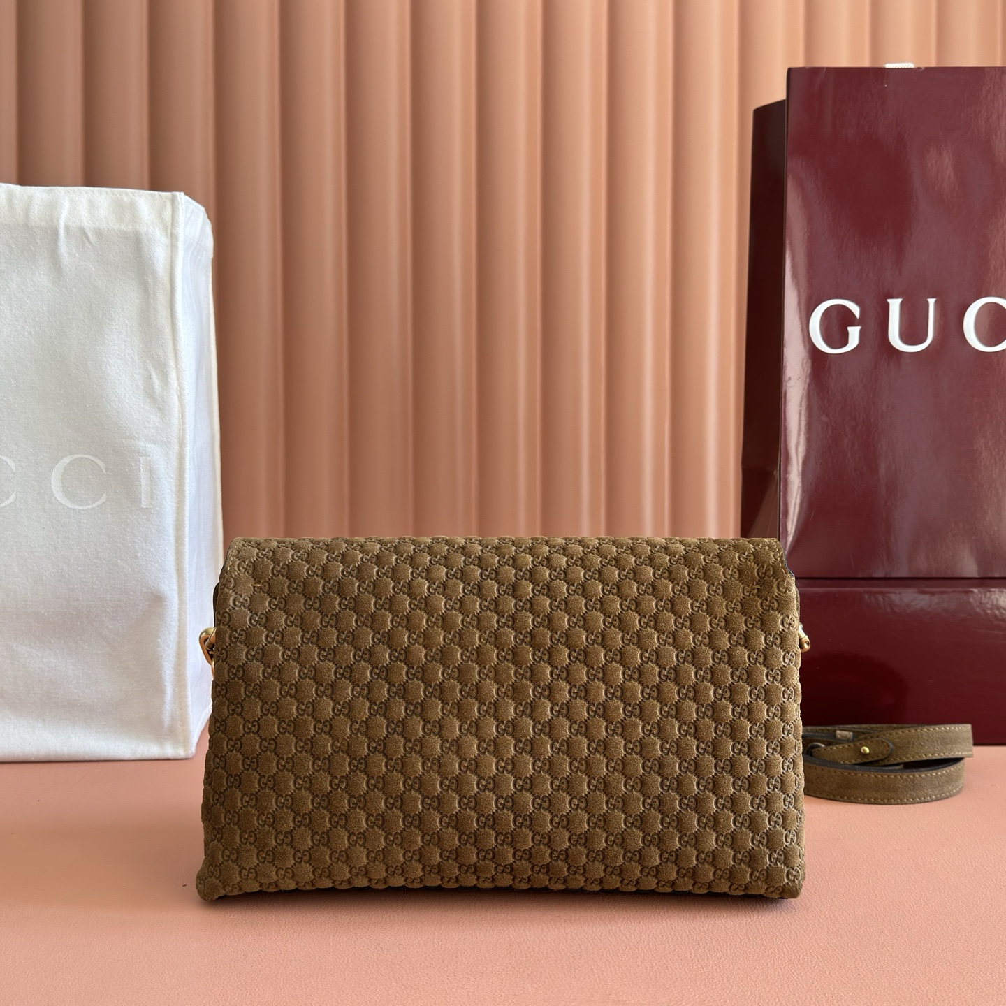 [TOP] GUCCI Handbag with Chain 28x16x7cm - Brown - 711 Luxury