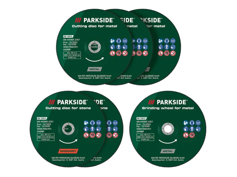 PARKSIDE Kit de disques à trononner ou ébavurer ou Disque à trononner diamanté,  230 mm