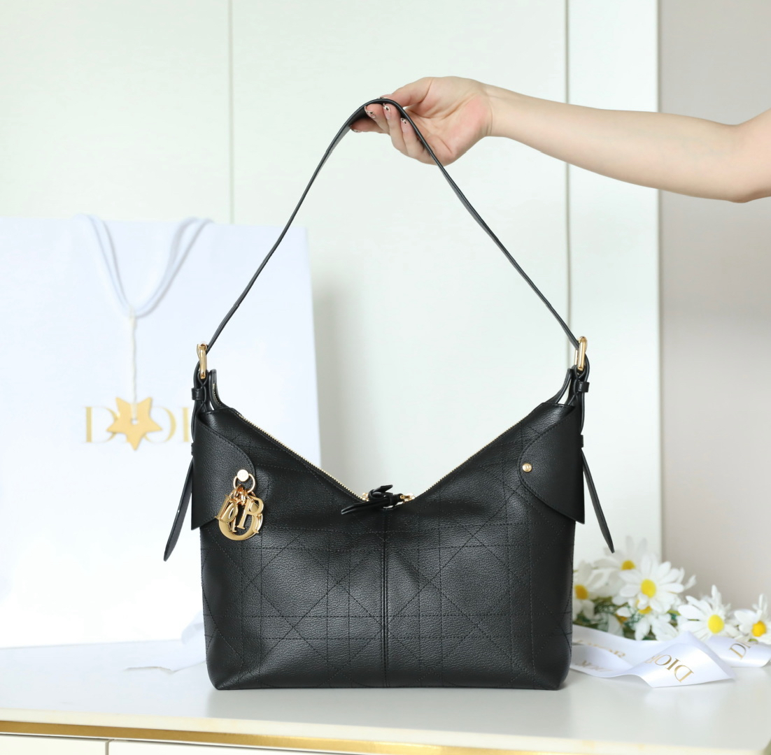 [TOP] Christian Dior Voyage Bag Cowhide 28x18x12cm - Black - 711 Luxury