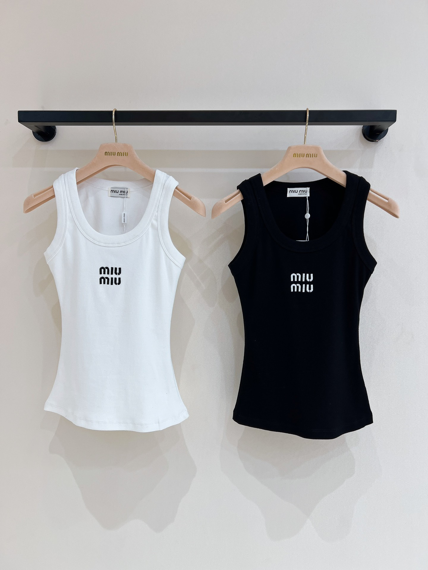 [TOP] Miu Miu Inner Tank Top - Black White