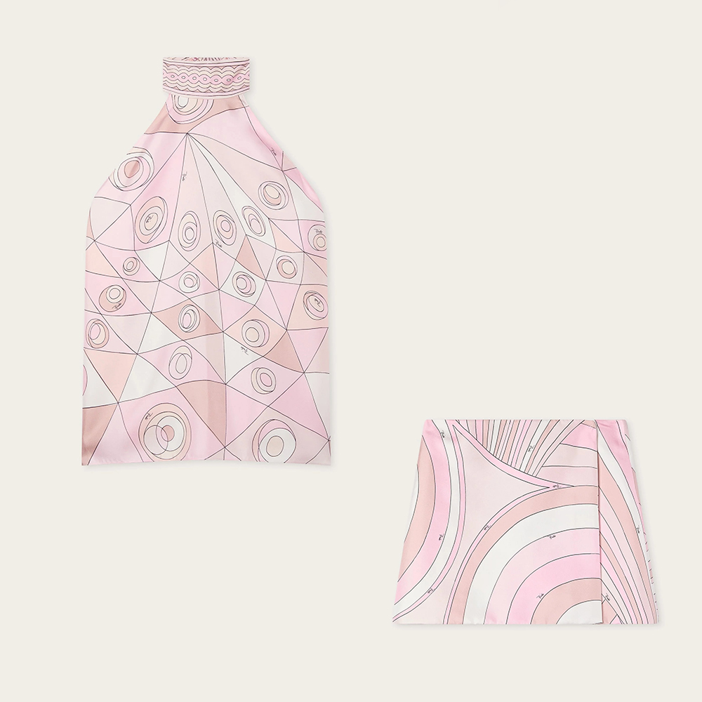 PUCCI OCCHI Print Silk Top and Mini Skirt #388238