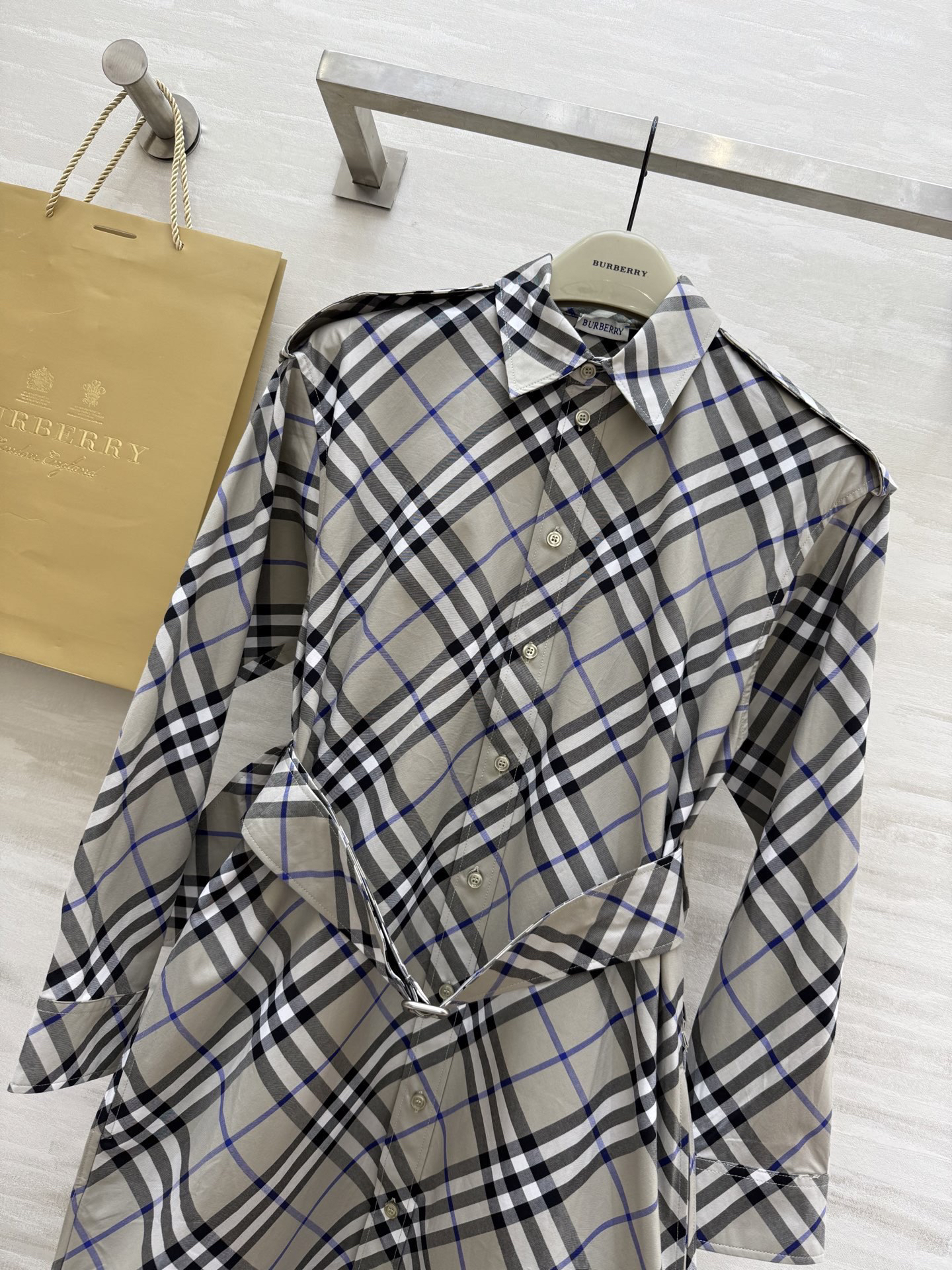[TOP] BURBERRY Trench Dress - Gray - 711 Luxury
