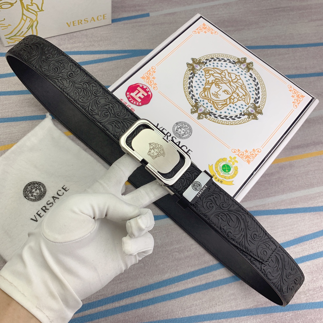 [TOP] VERSACE Men's Belt 3.5 cm - Black - 711 Luxury