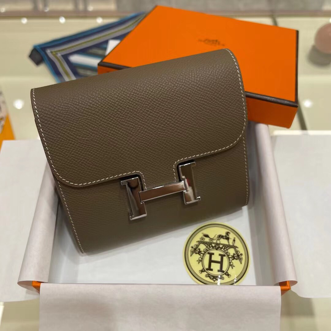 [TOP] HERMES Constance Short Wallet Epsom 13×12cm - Brown - 711 Luxury