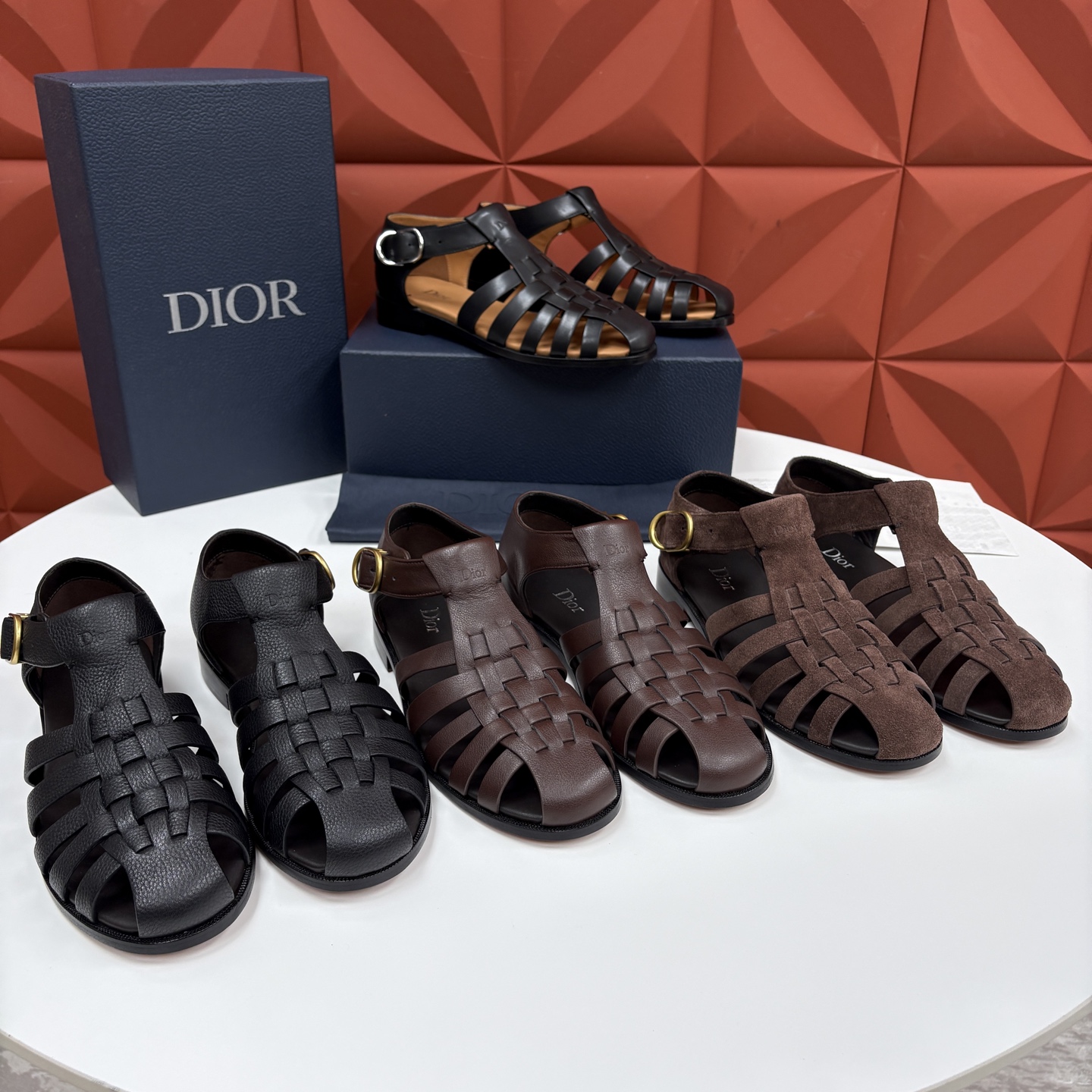 DIOR Dior Al Mare Fisherman Sandal Black Smooth Calfskin #389393