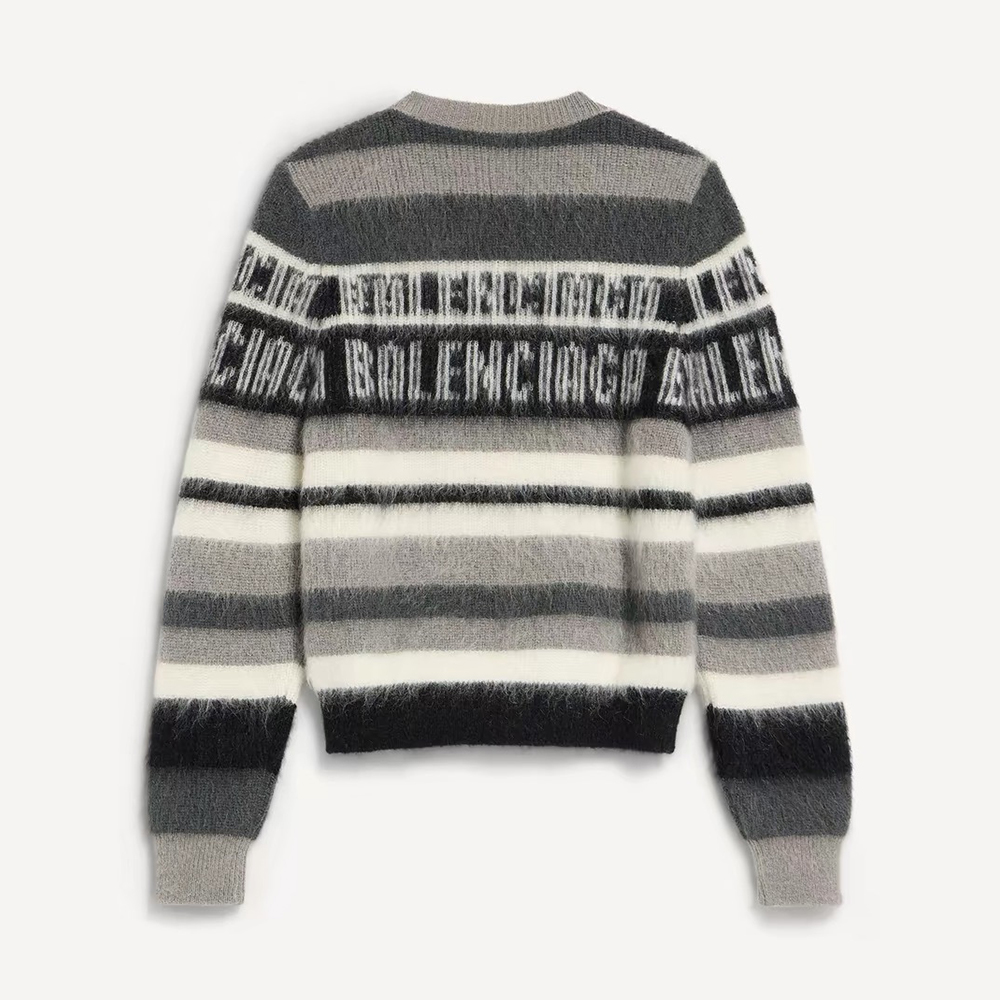 Balenciaga Clothing Balenciaga Logo Letter Striped Sweater #395662 View 2 | Nigo Office