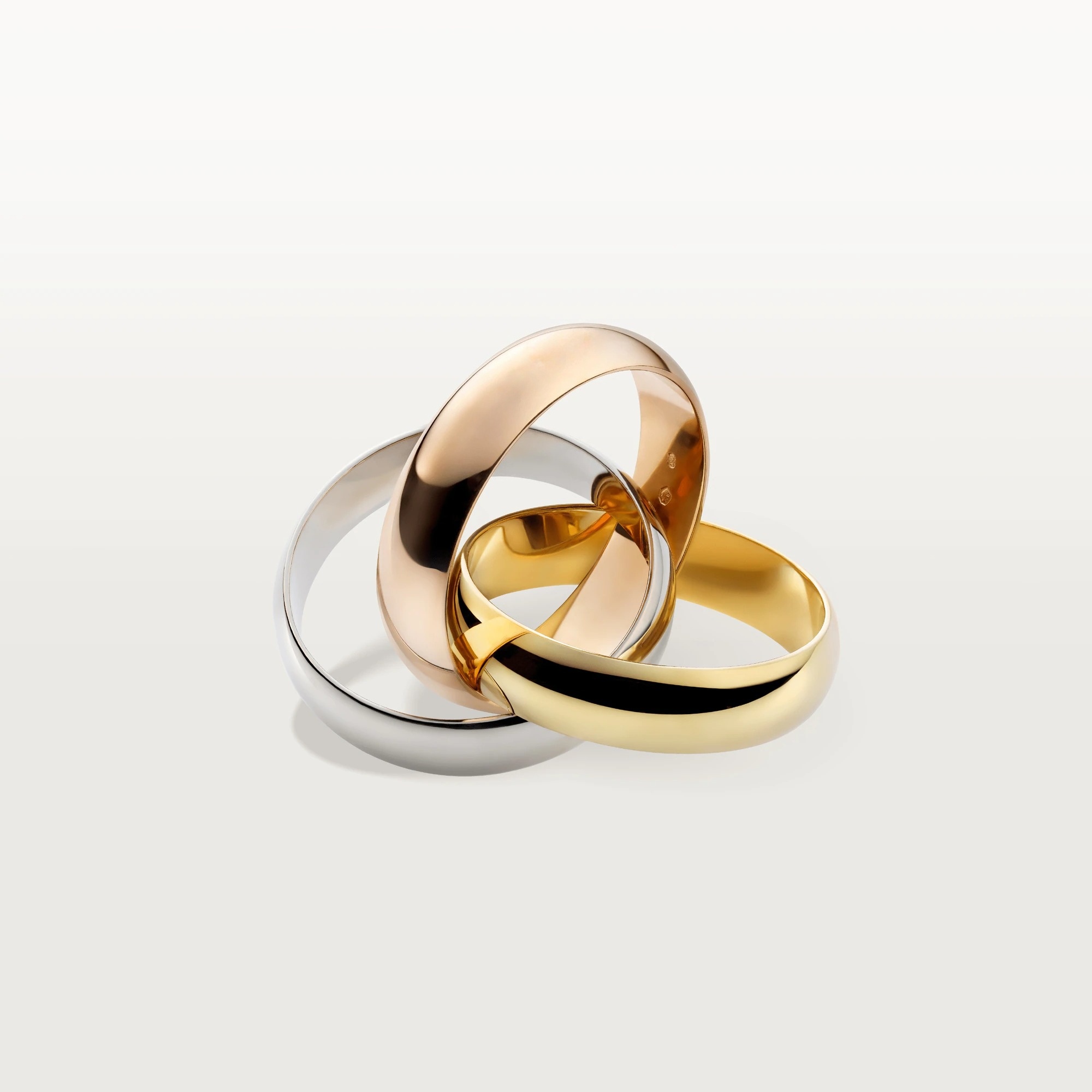 Carty Three Circles Ring, Three Tone, No Gemstones