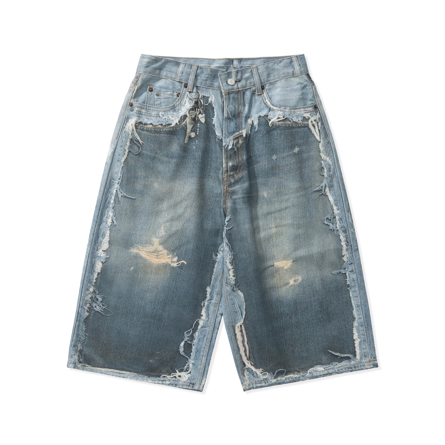 Acne Studio Trompe-l’œil Cropped Pants Jeans 1981 Mid Blue#380546