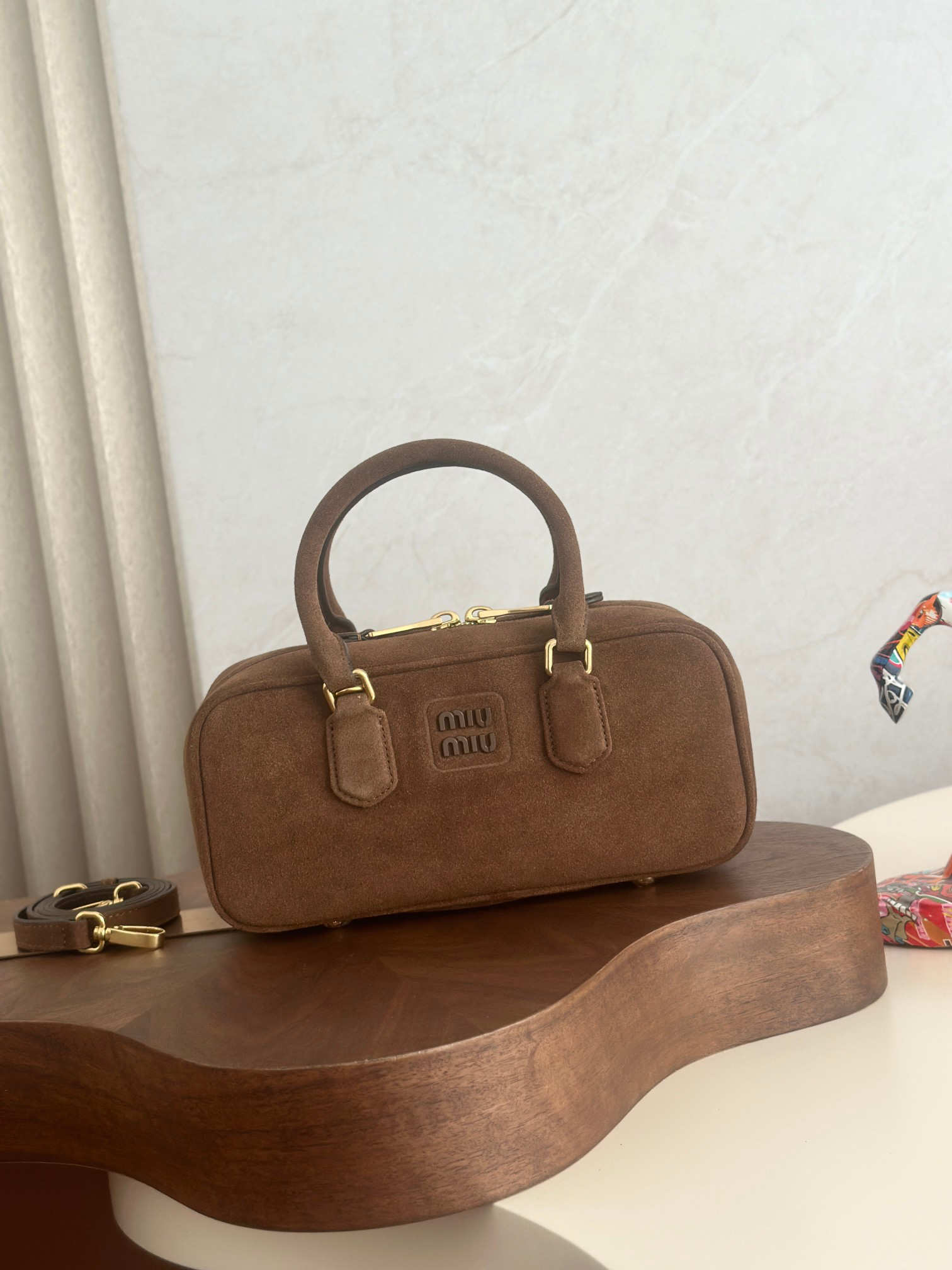 [TOP] Miu Miu Bowling Bag Calfskin 27x12x9cm - Brown - 711 Luxury