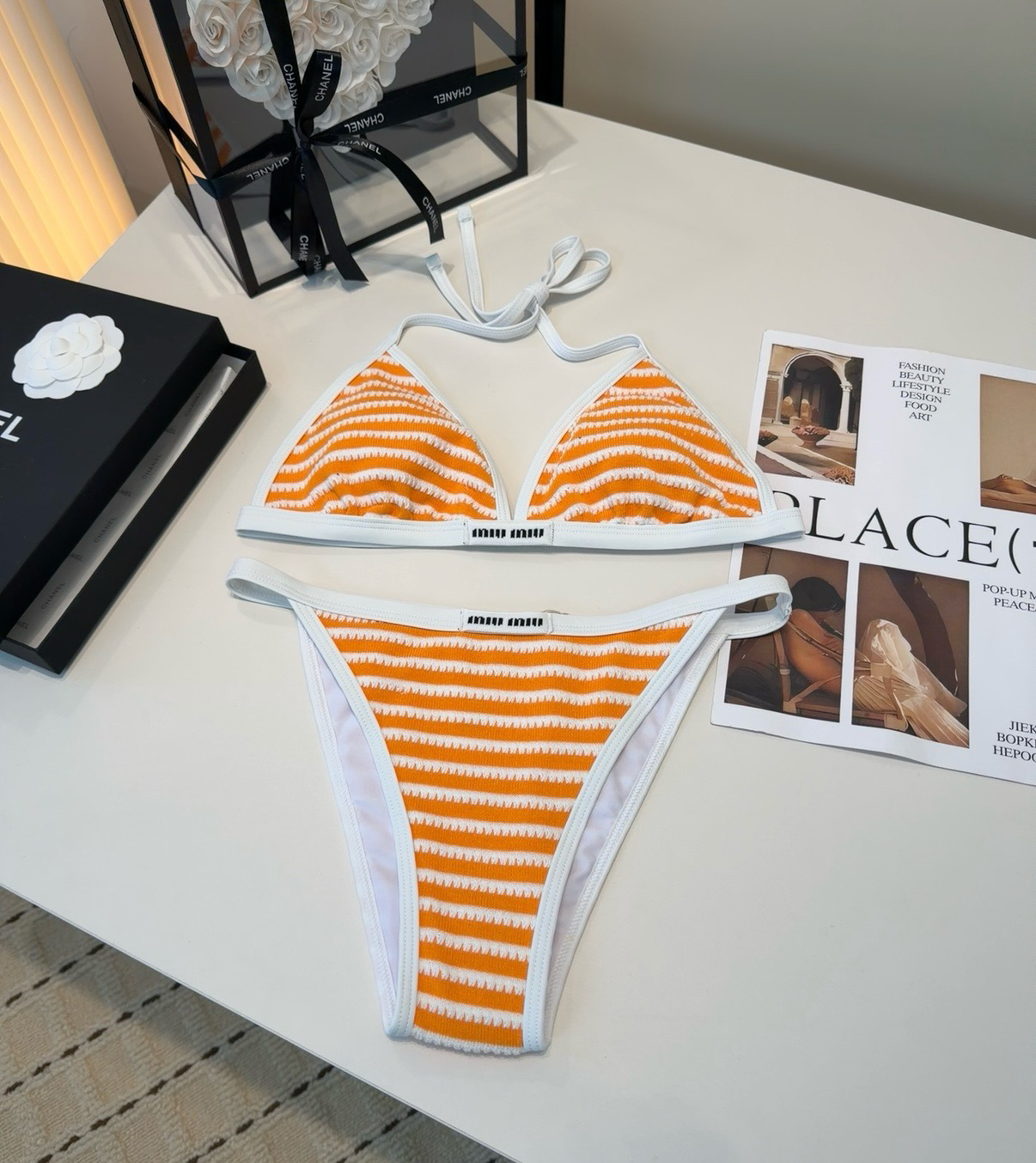 [TOP] Miu Miu Bikini Swimsuit - Orange - 711 Luxury
