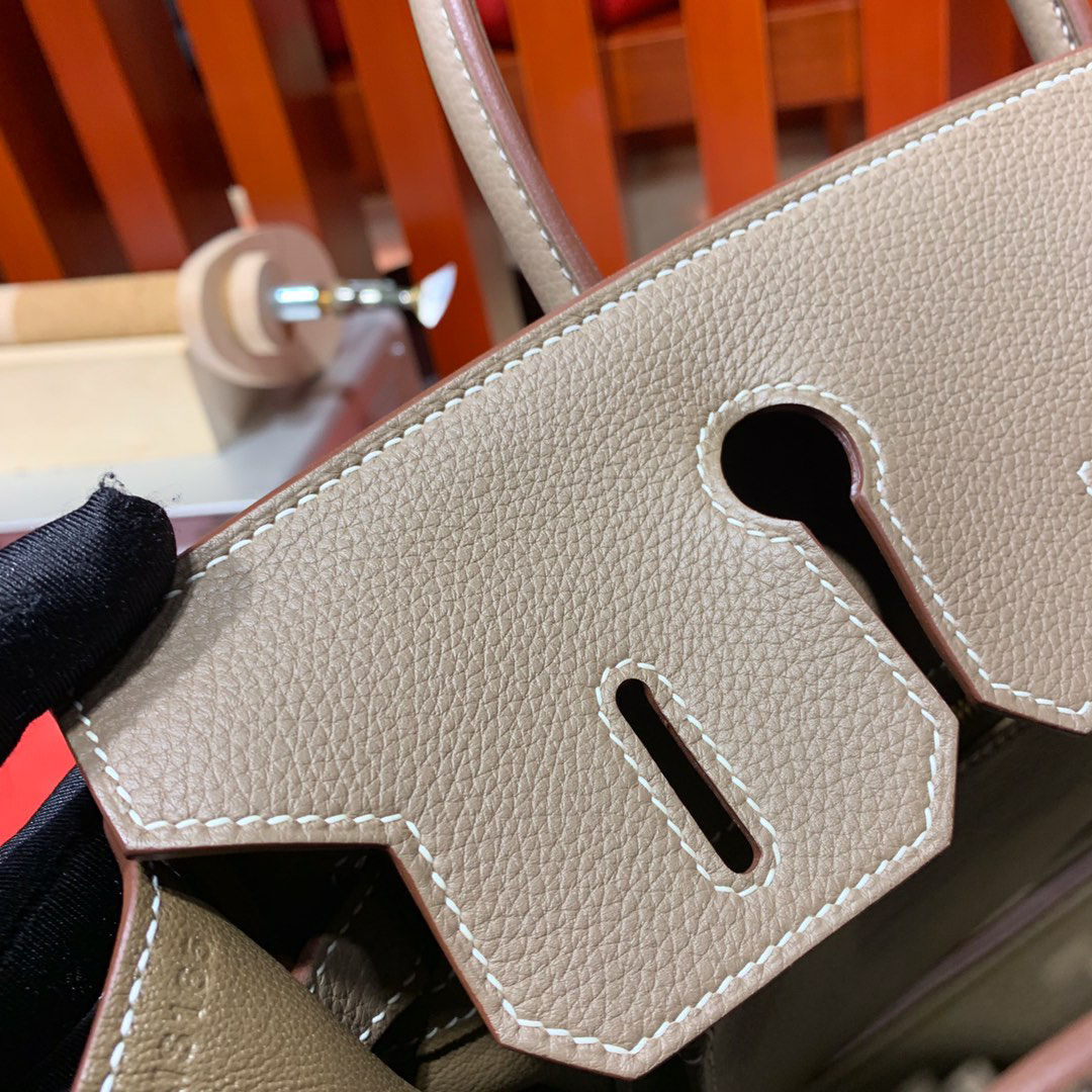 [TOP] HERMES Birkin Togo Leather 30cm - Etoupe & GHW