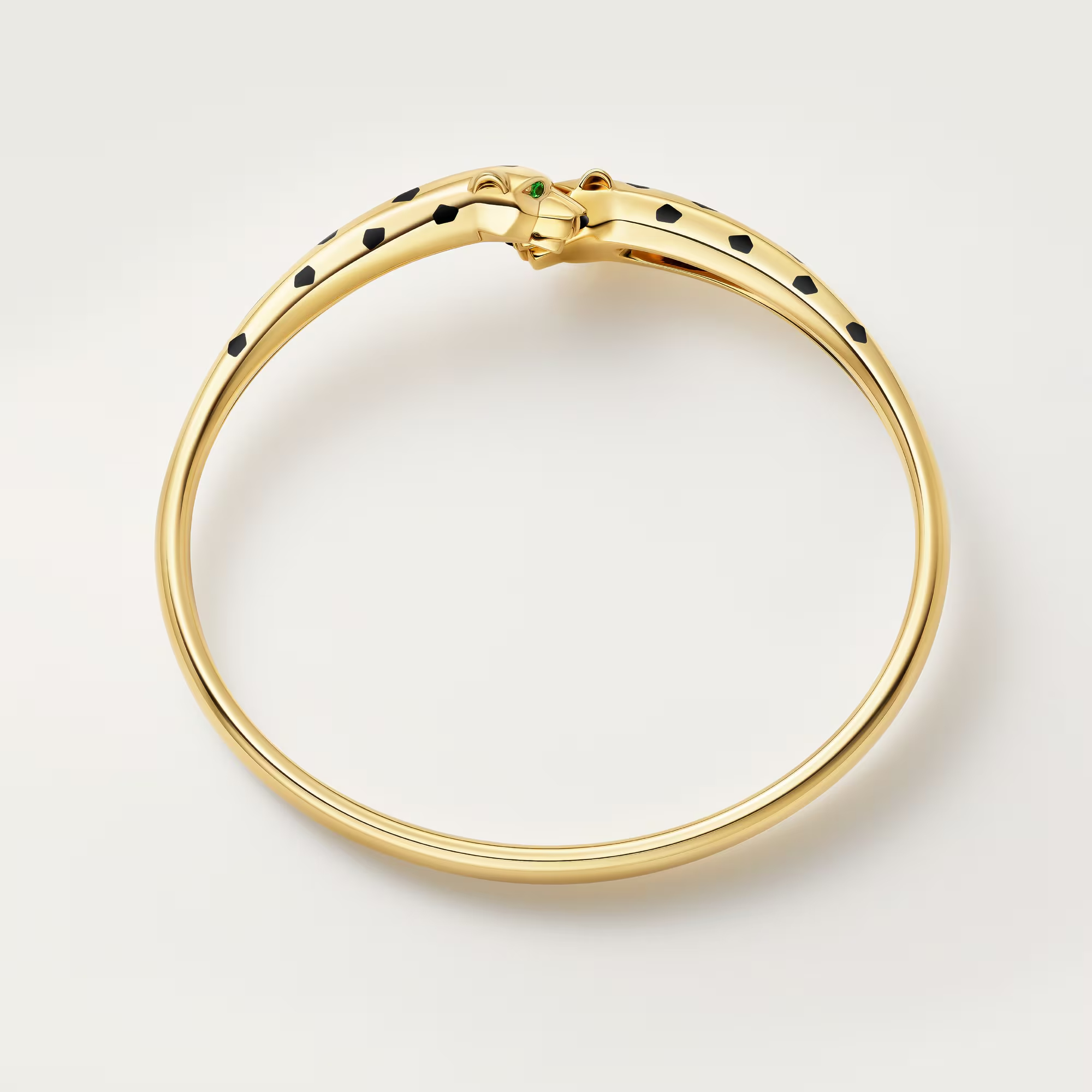 Carty Panther Motif Bracelet, Yellow Gold, Double Panther Head，Small