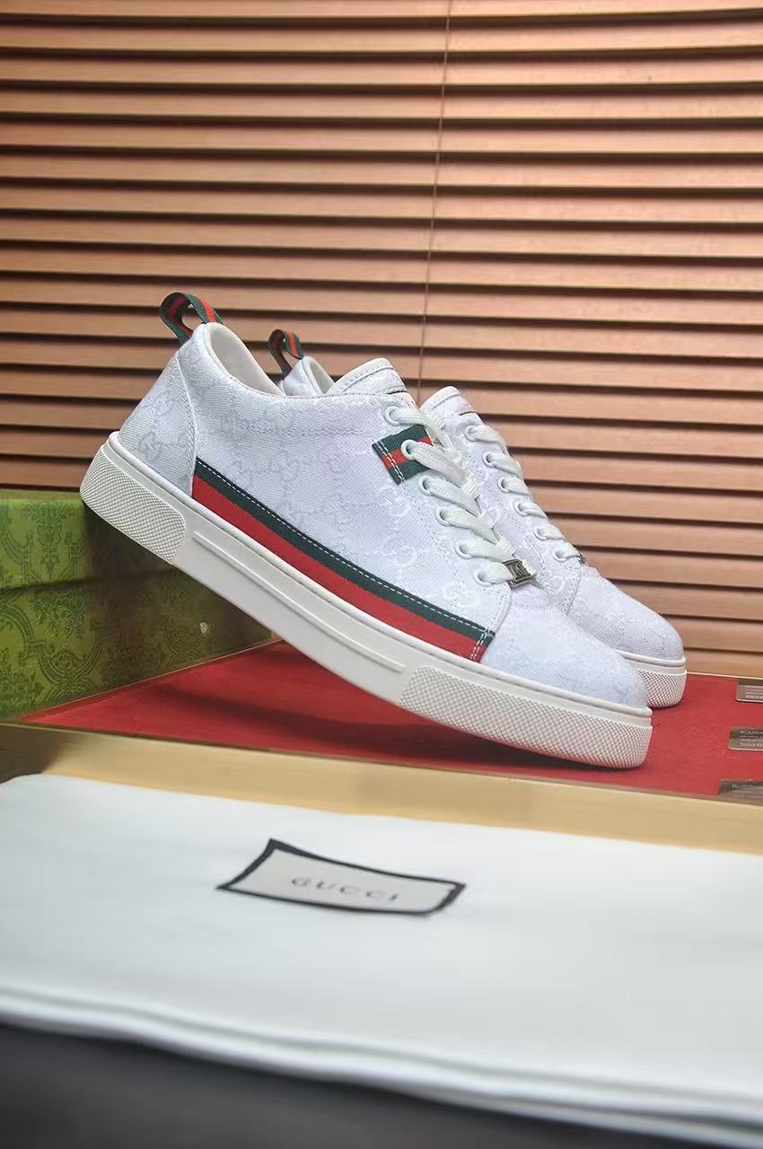 [TOP] GUCCI Men's Casual Sports Shoes - White - 711 Luxury
