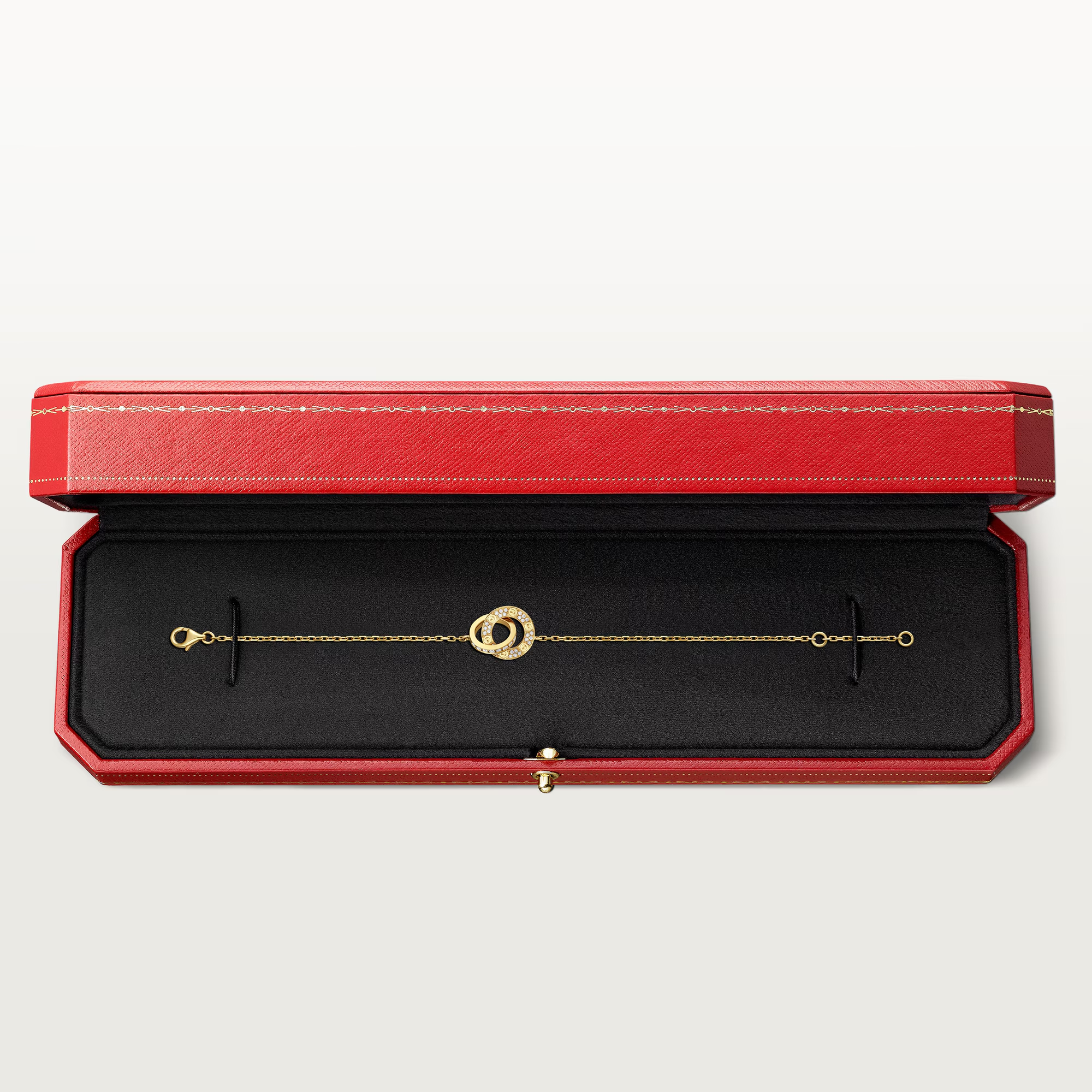 Carty Love Luna Loop Bracelet, Yellow Gold, Paved