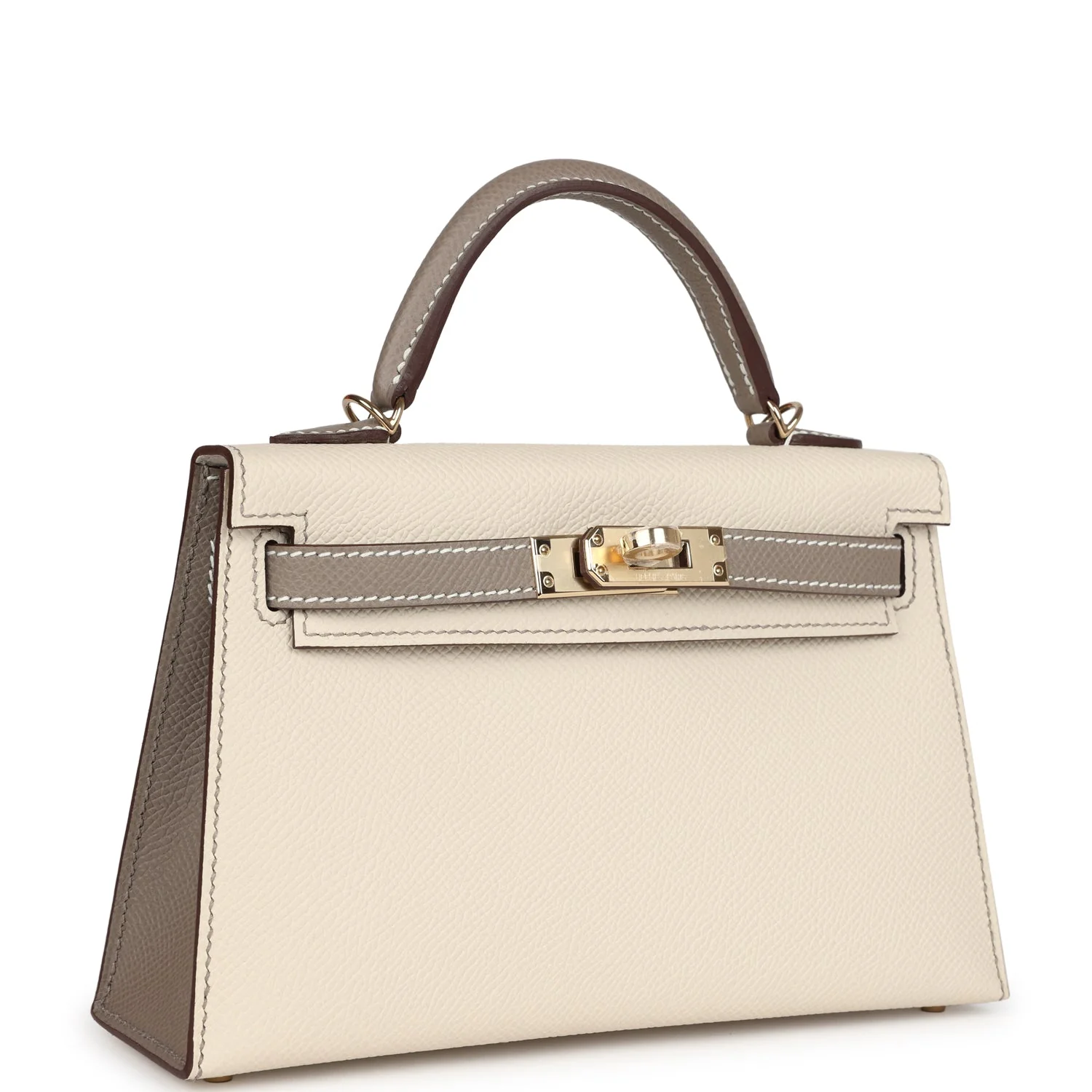 Hermes Special Order (HSS) Kelly Sellier  Craie and Gris Asphalte Epsom Permabrass Hardware