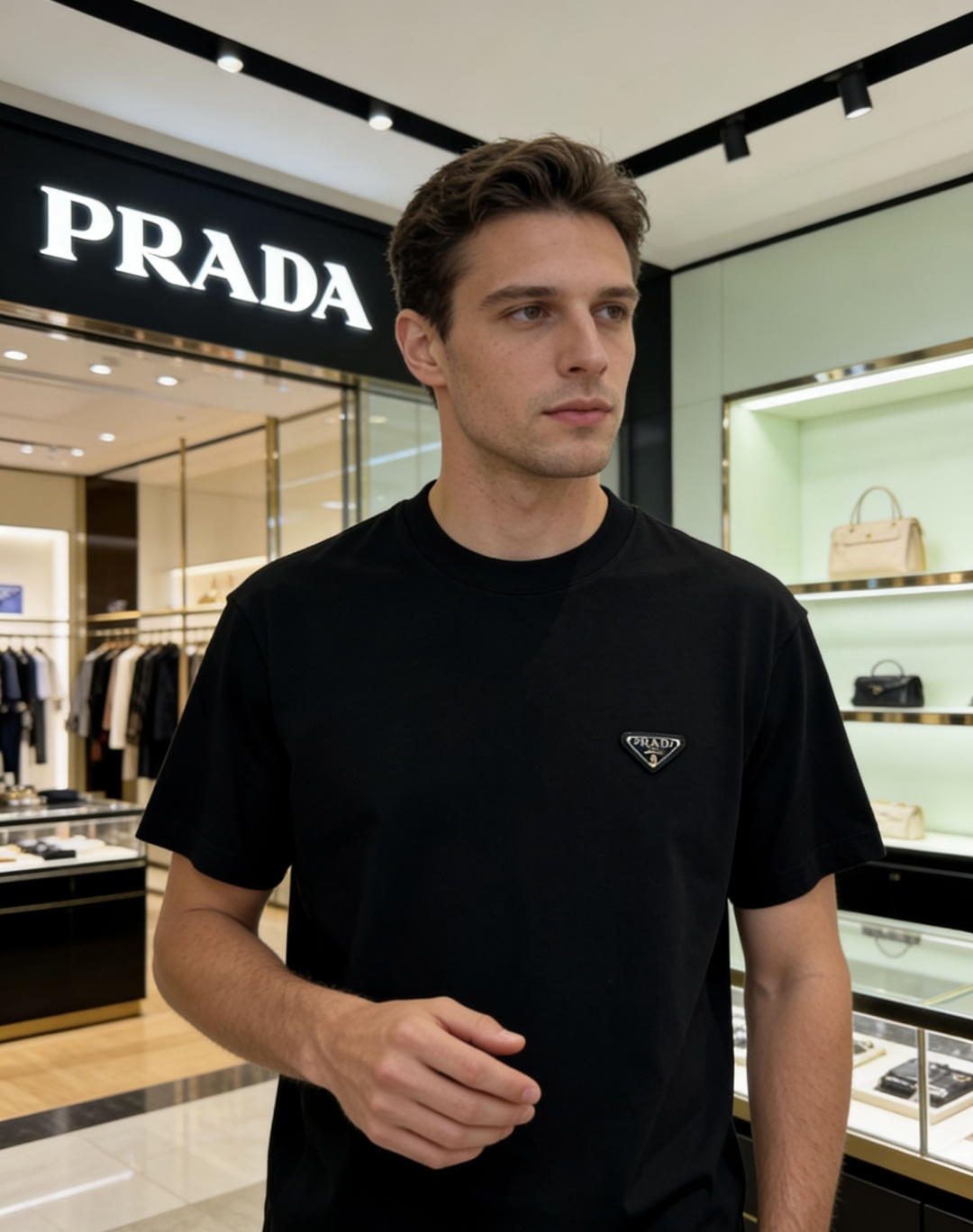 [TOP] PRADA Men's T-Shirt - Black