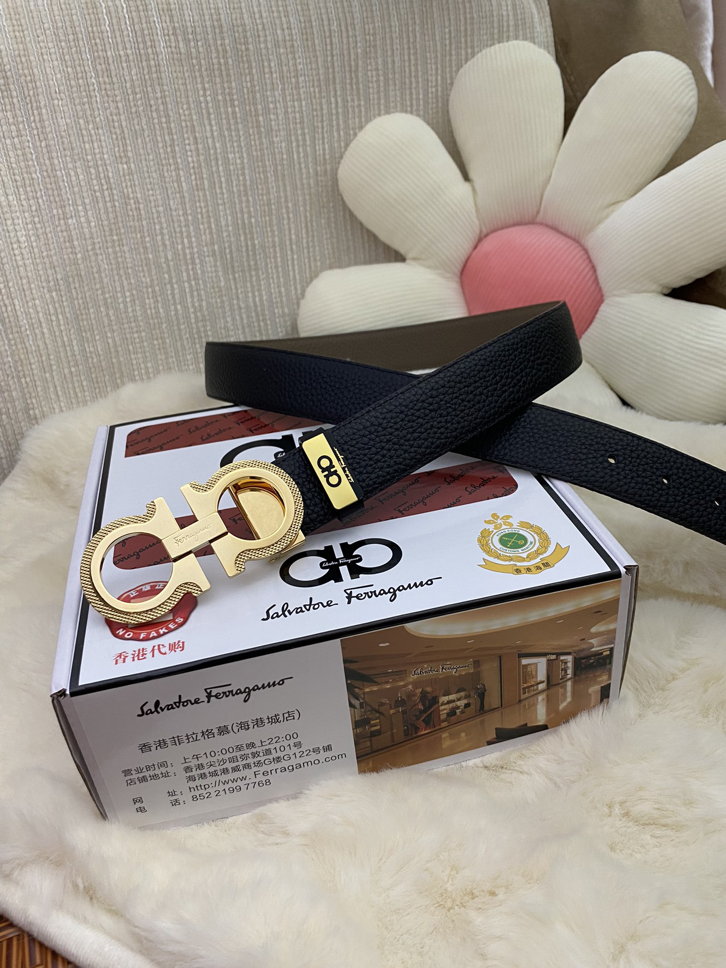 [TOP] Ferragamo Men's Belt 3.5cm - Black - 711 Luxury