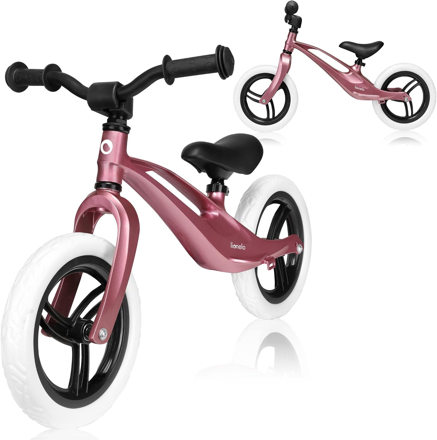 Red kids balance bike with air tires, toddler balance training bicycle for beginners