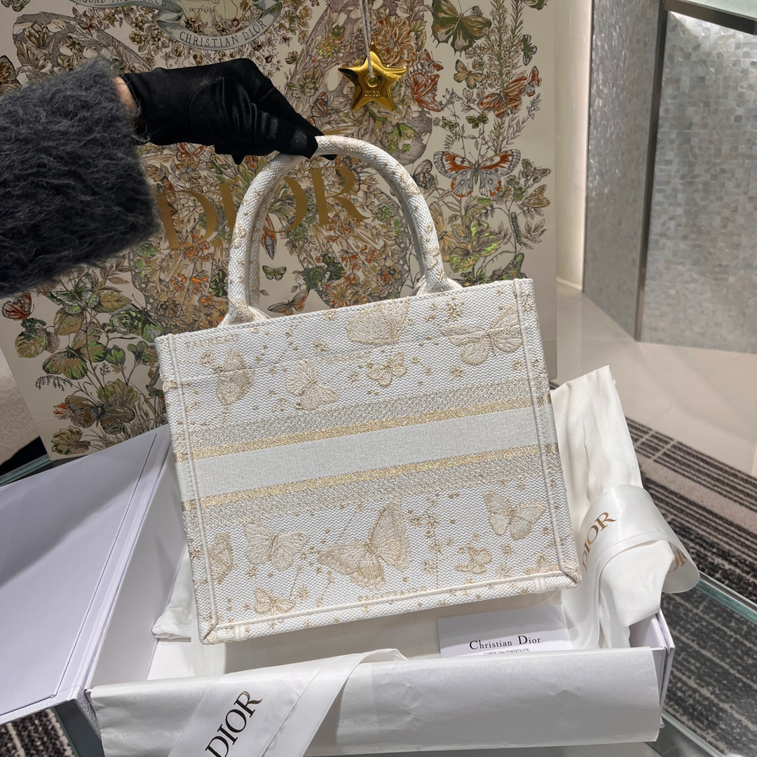 [TOP] Christian Dior Book Tote Bag 26.5cm - White - 711 Luxury