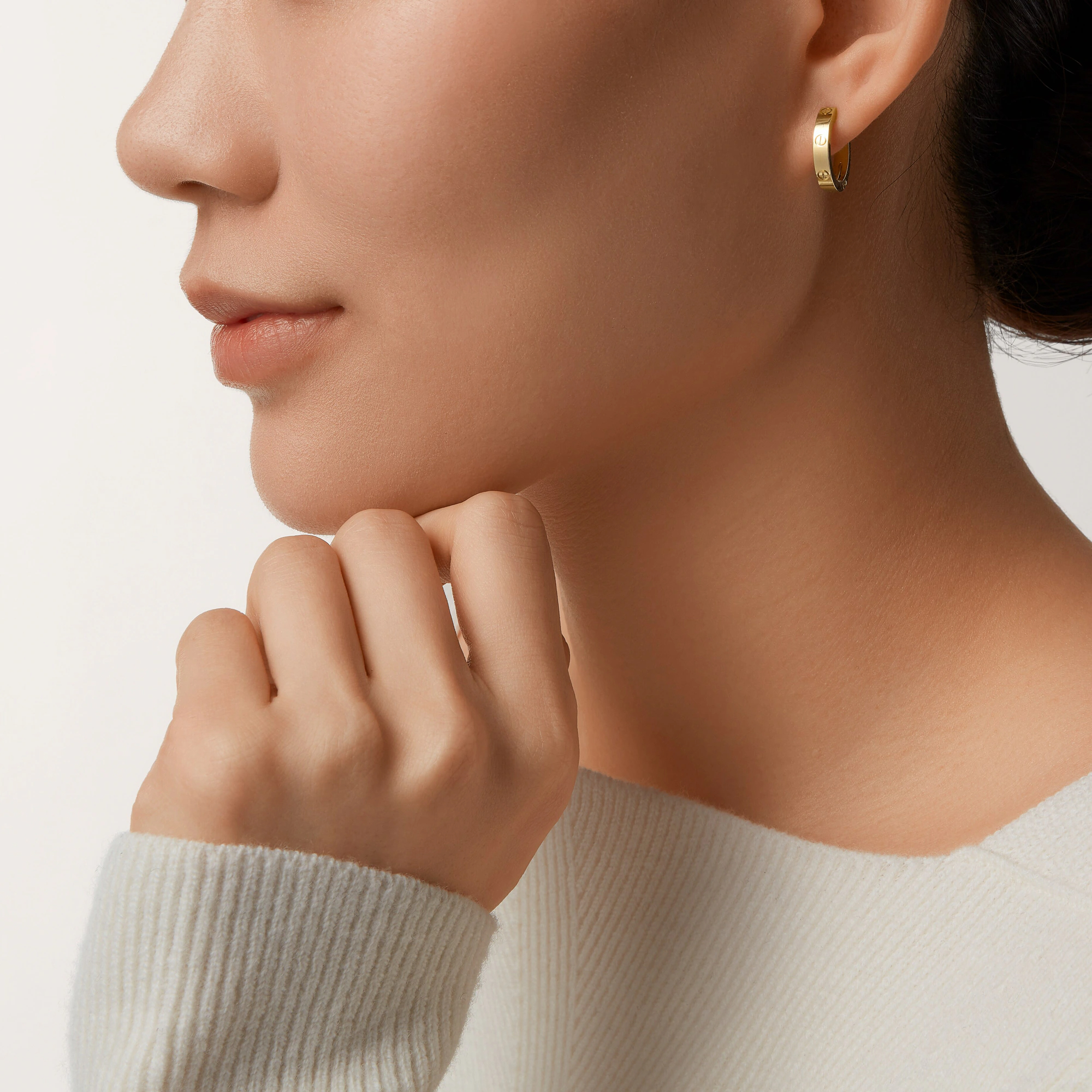 Carty Love Luna Loop Earrings, Yellow Gold, Multiwear