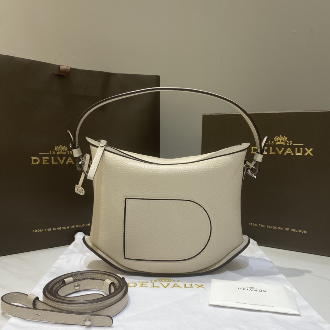 [TOP] Delvaux Pin Swing Bag Calfskin 29x9x20cm - Gray - 711 Luxury