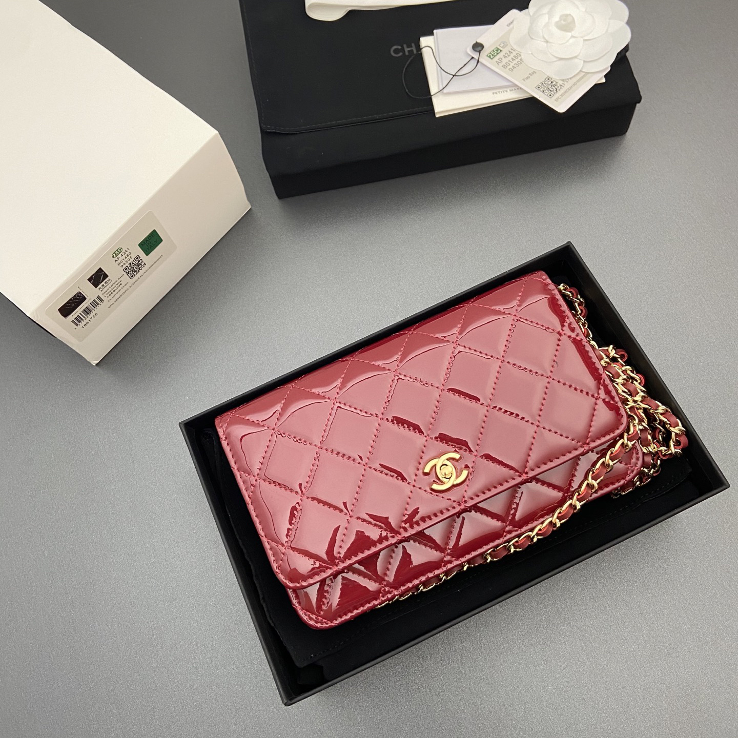 [TOP] CHANEL Woc Bag  20-13-3.5cm - Claret