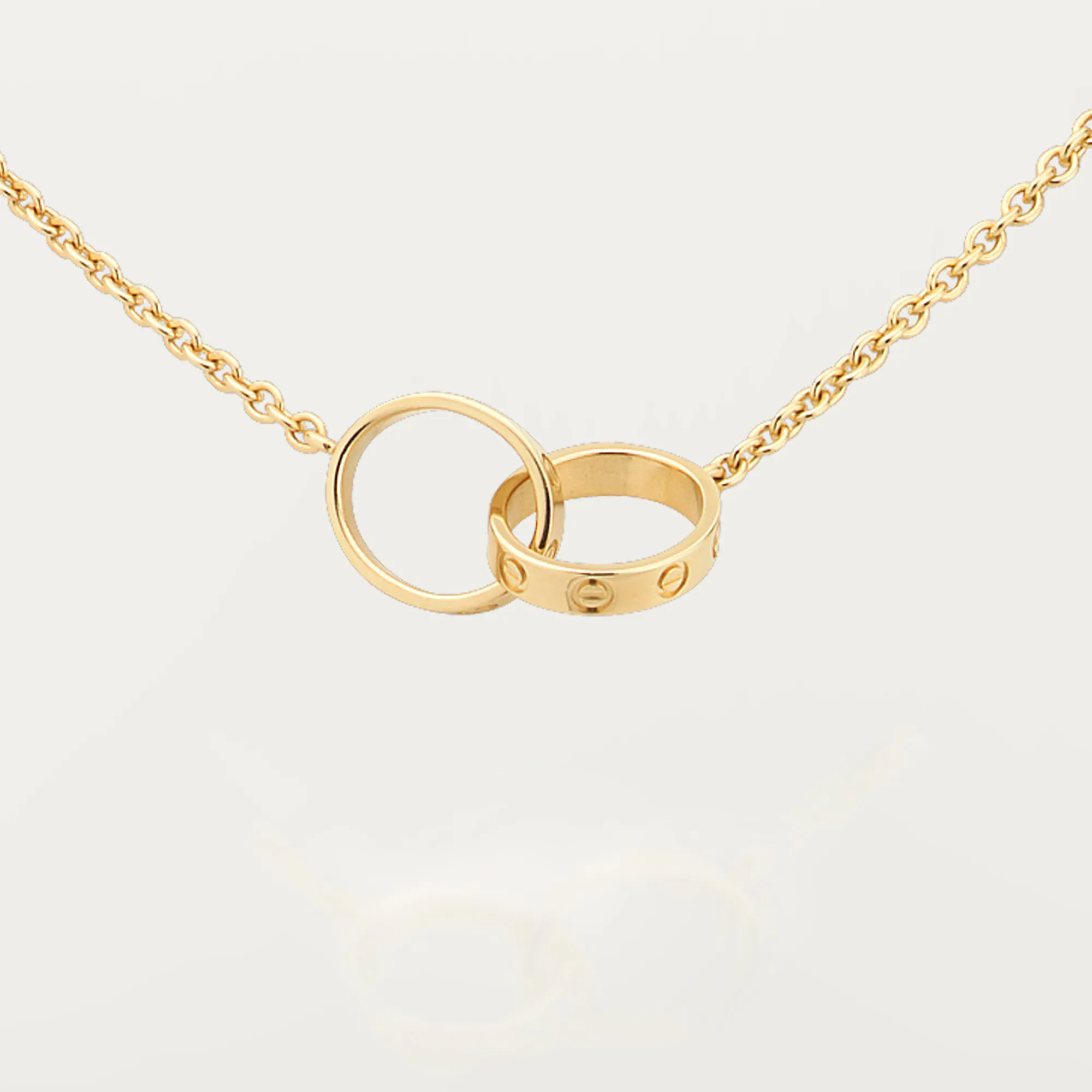 Carty Love Luna Loop Necklace, Yellow Gold, Chain
