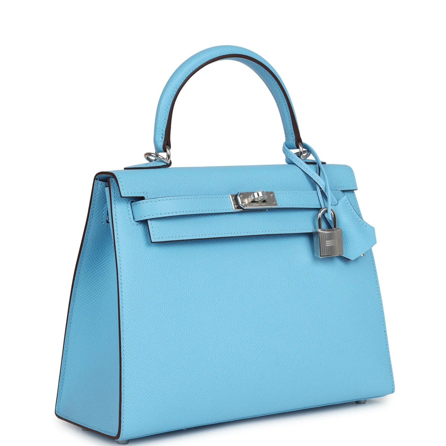 Hermes Special Order (HSS) Kelly Sellier  Bleu Celeste Verso Epsom Palladium Hardware