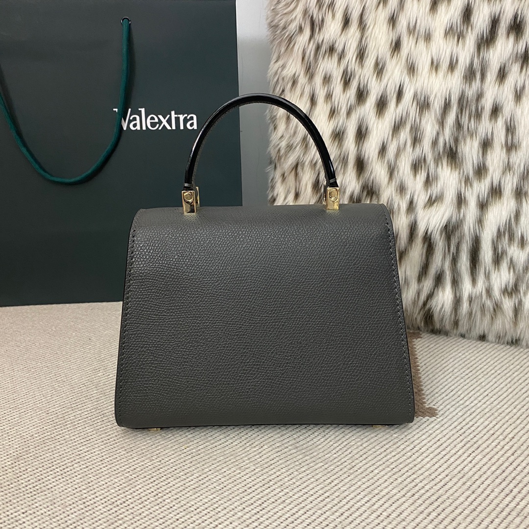 [TOP] VALEXTRA lside Bag 19.5x14x9.5cm - Steel Gray - 711 Luxury
