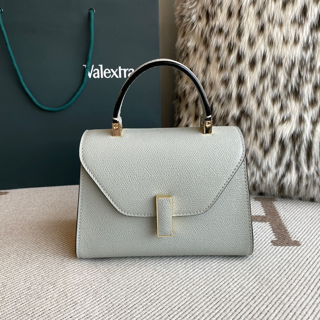 [TOP] VALEXTRA lside Bag 19.5x14x9.5cm - Grey - 711 Luxury