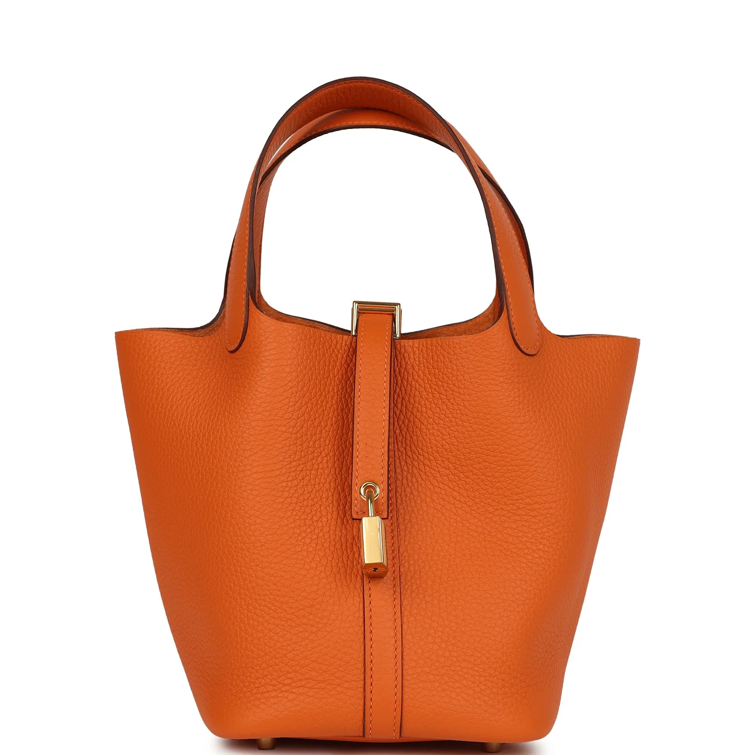 Hermes Picotin Lock  Orange Clemence Gold Hardware