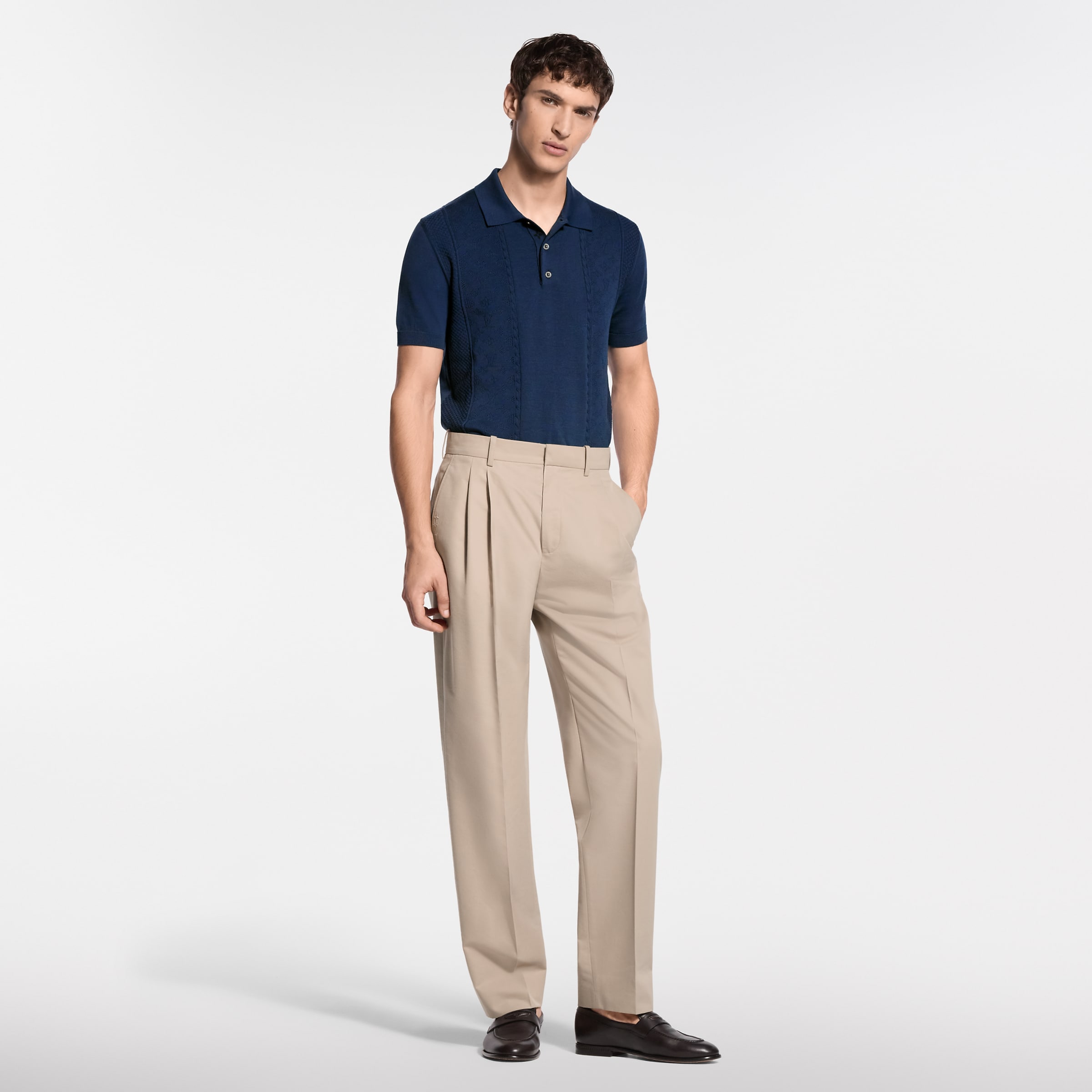 Louis Vuitton Clothing LOUIS VUITTON Cotton-Silk Pointelle Polo Shirt #386407 View 2 | Nigo Office