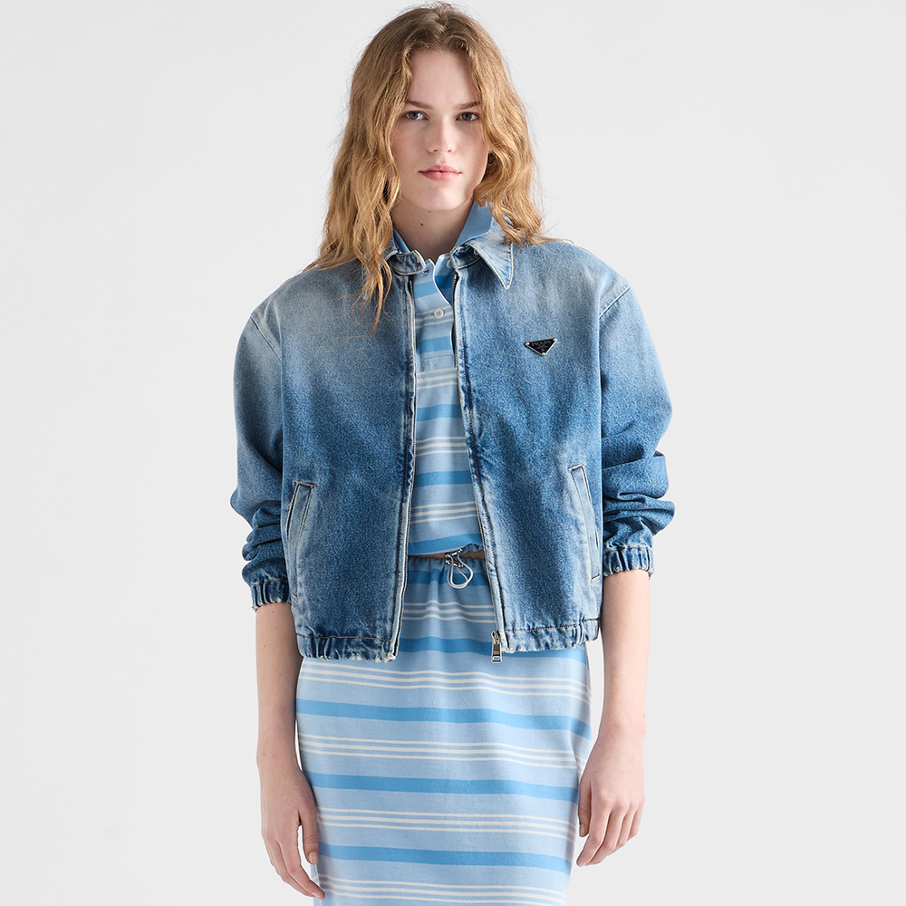 Prada blue Clothing PRADA Light Blue Denim Jacket #390107 View 2 | Nigo Office