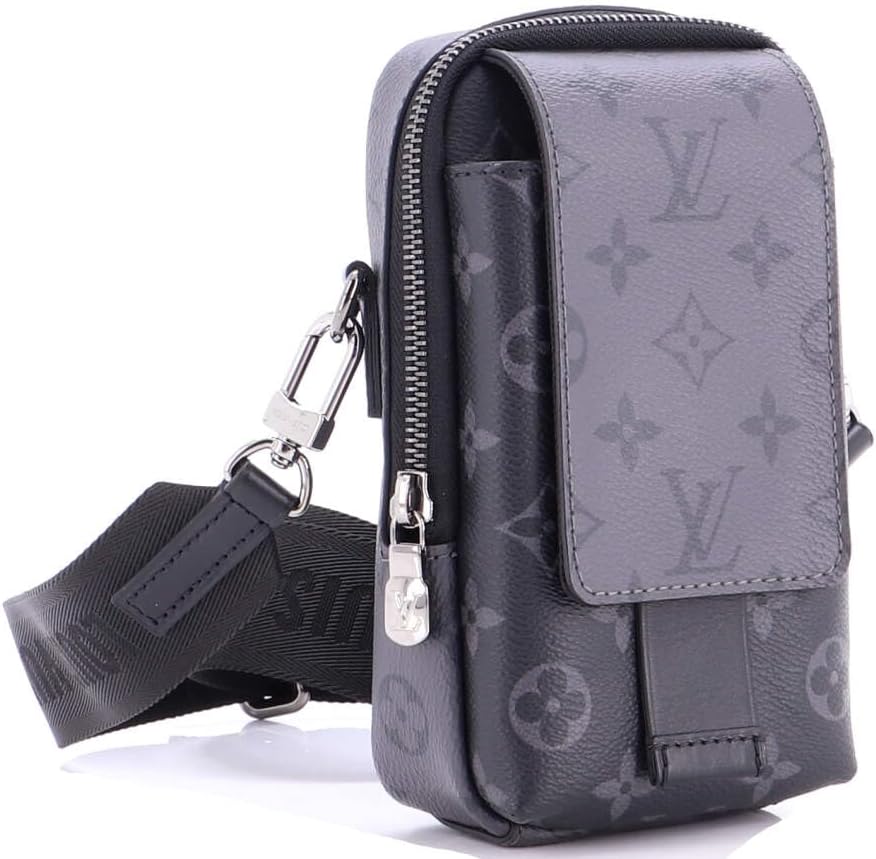 Louis Vuitton, Pre-Loved Double Phone Pouch NM Reverse Monogram Eclipse Canvas, Black