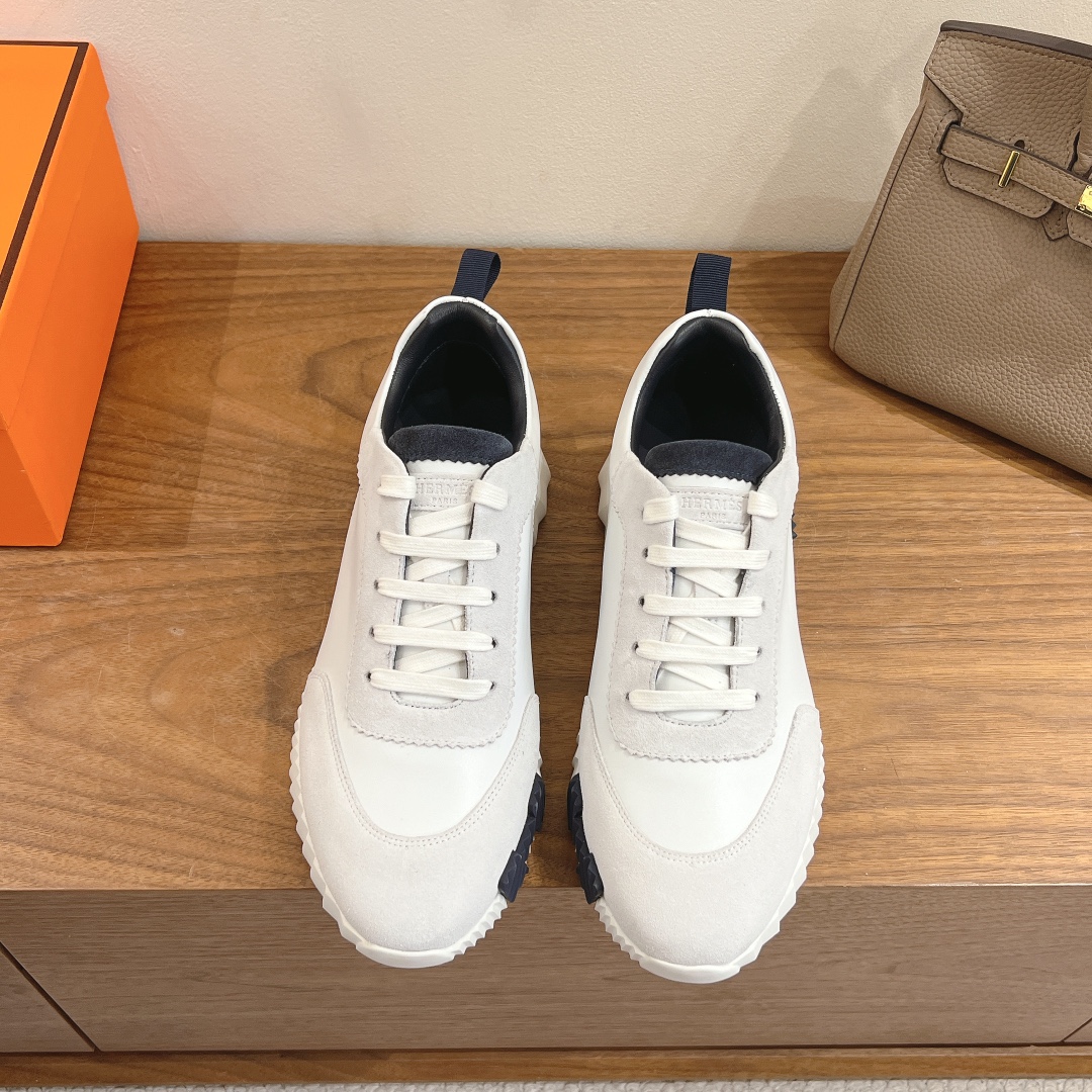 [TOP] HERMES Men's/Women's Casual Shoes - White and Gray - 711 Luxury