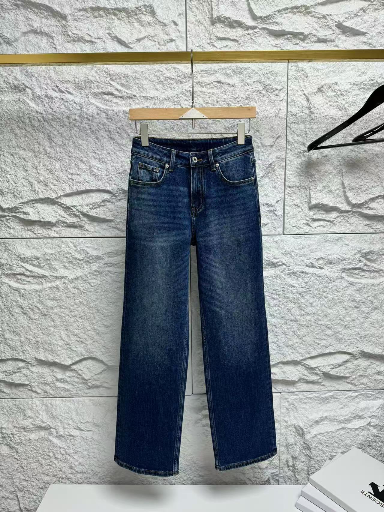 MiuMiu Navy Washed Denim Flared Jeans #335826