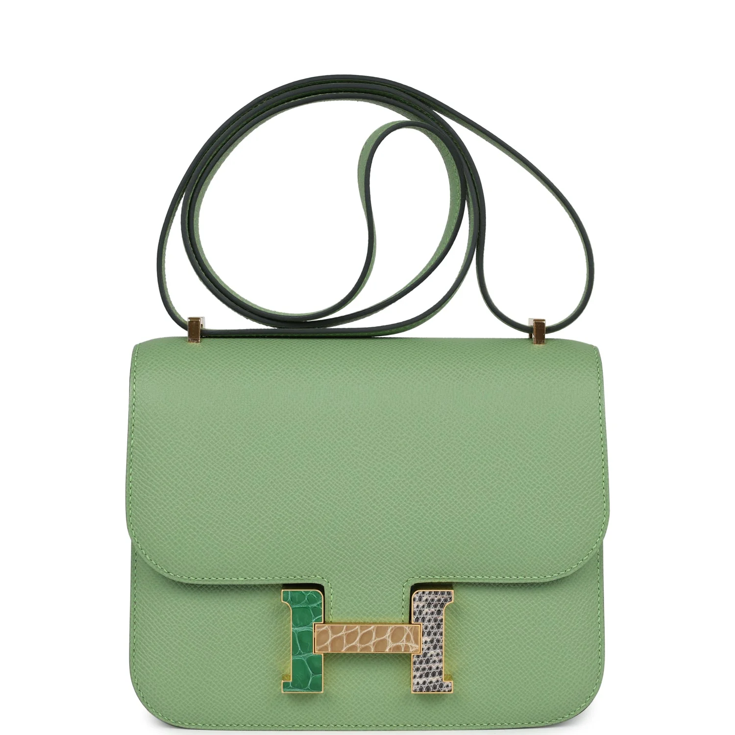 Hermes Constance Vert Criquet Epsom Marquette Hardware