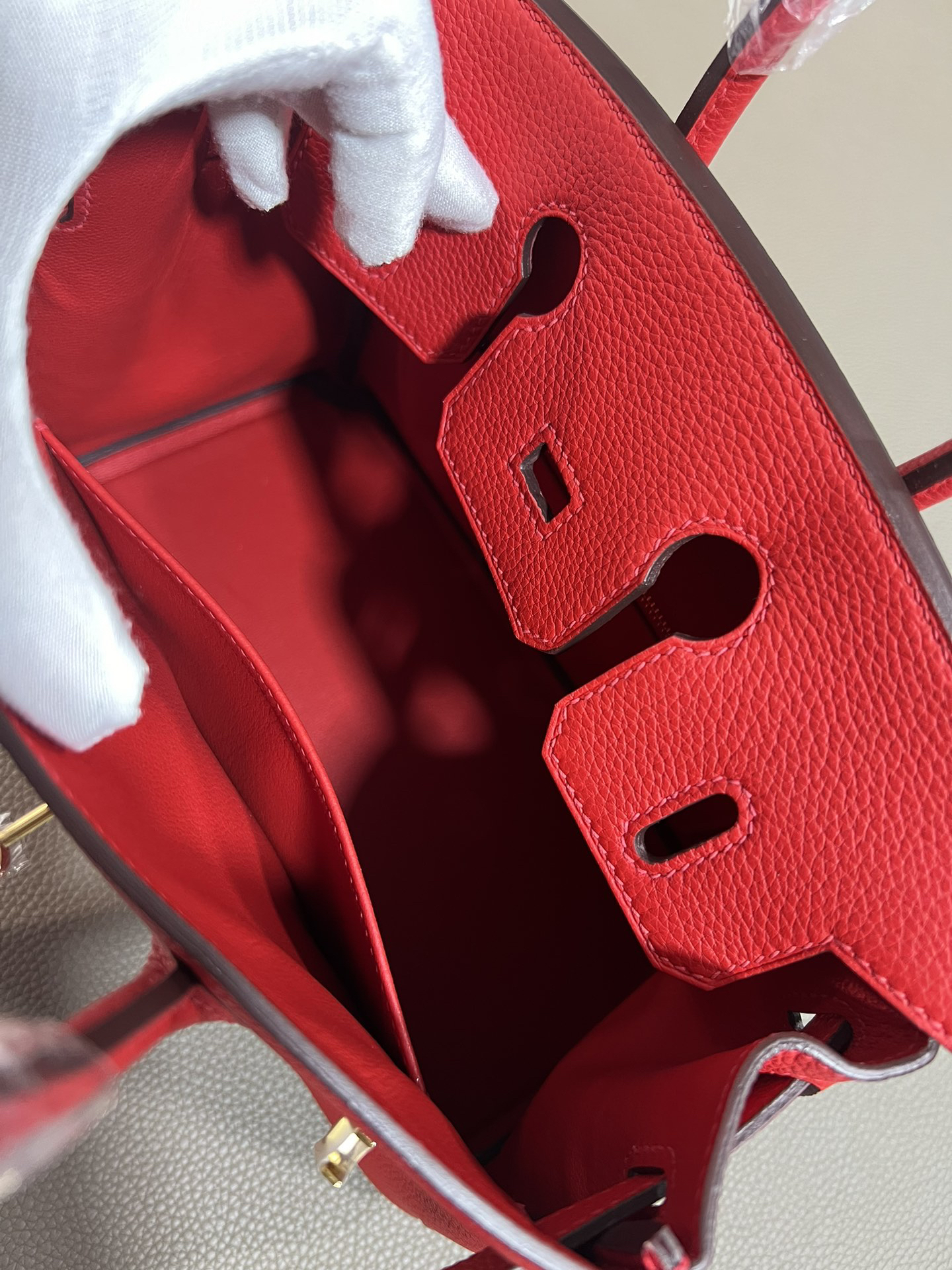 [TOP] HERMES Birkin Togo Leather 25cm - Rouge Casaque & GHW