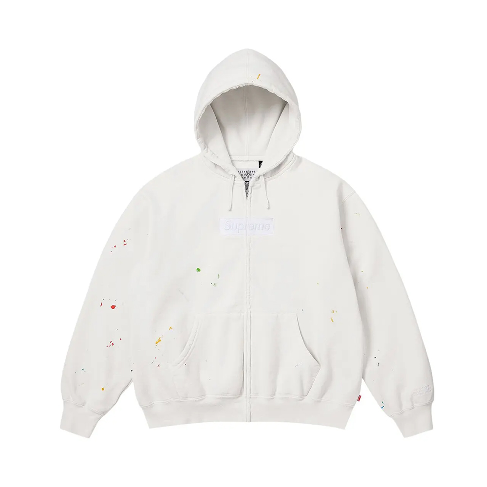 Maison Margiela Clothing Supreme x MM6 Maison Margiela Box Logo Zip Up Hooded Sweatshirt #381188 View 2 | Nigo Office