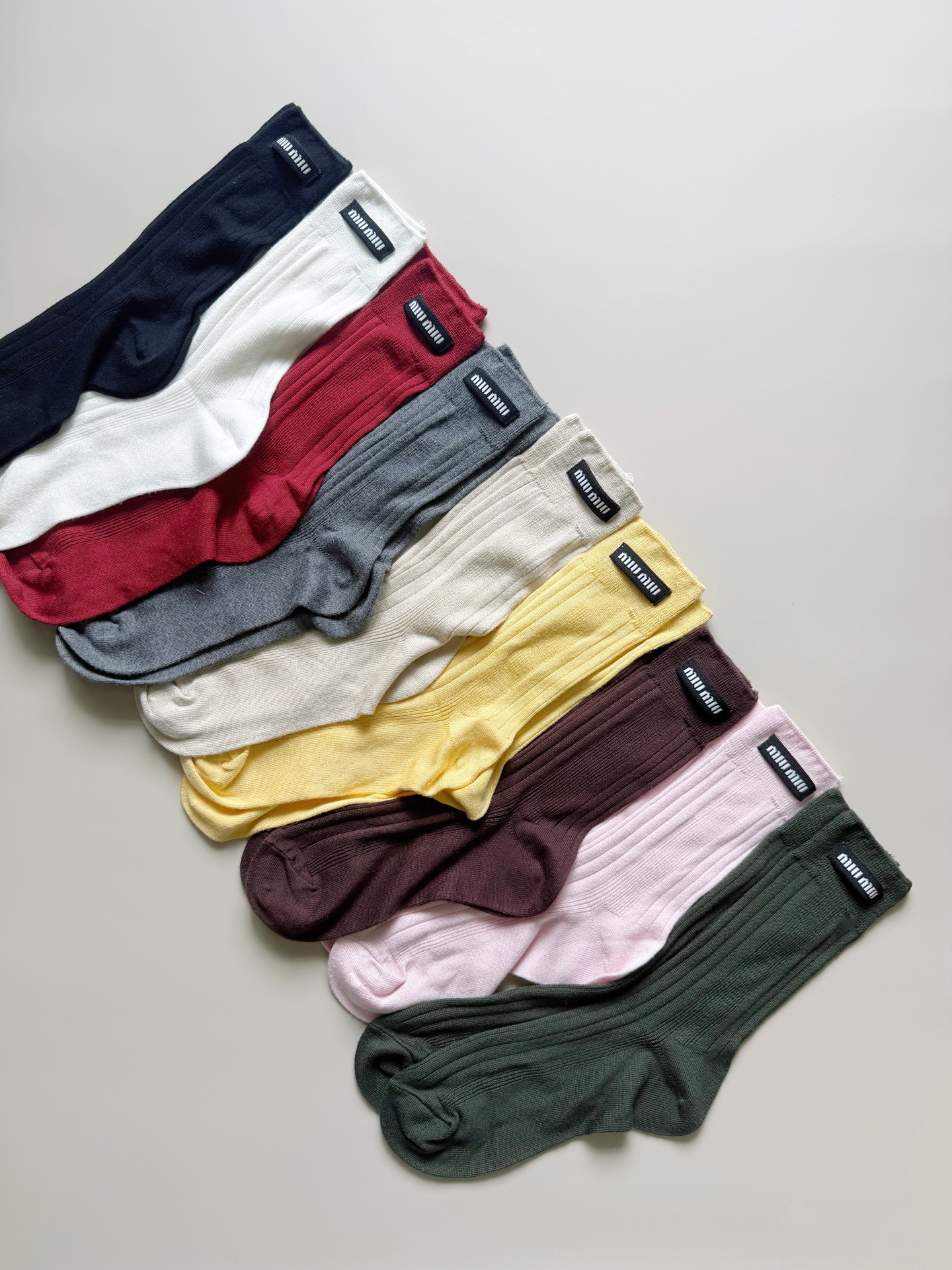 Designer Accessory MiuMiu Ribbed Socks #393350 View 2 | Nigo Office